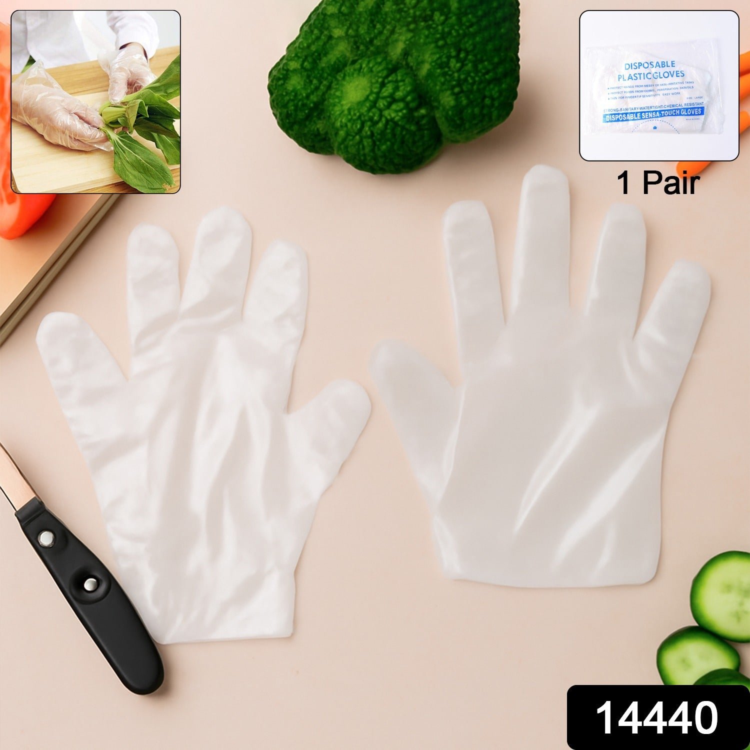 Disposable Eco-Friendly Kitchen Gloves – Free Size 100 Pc Pack - Image 2