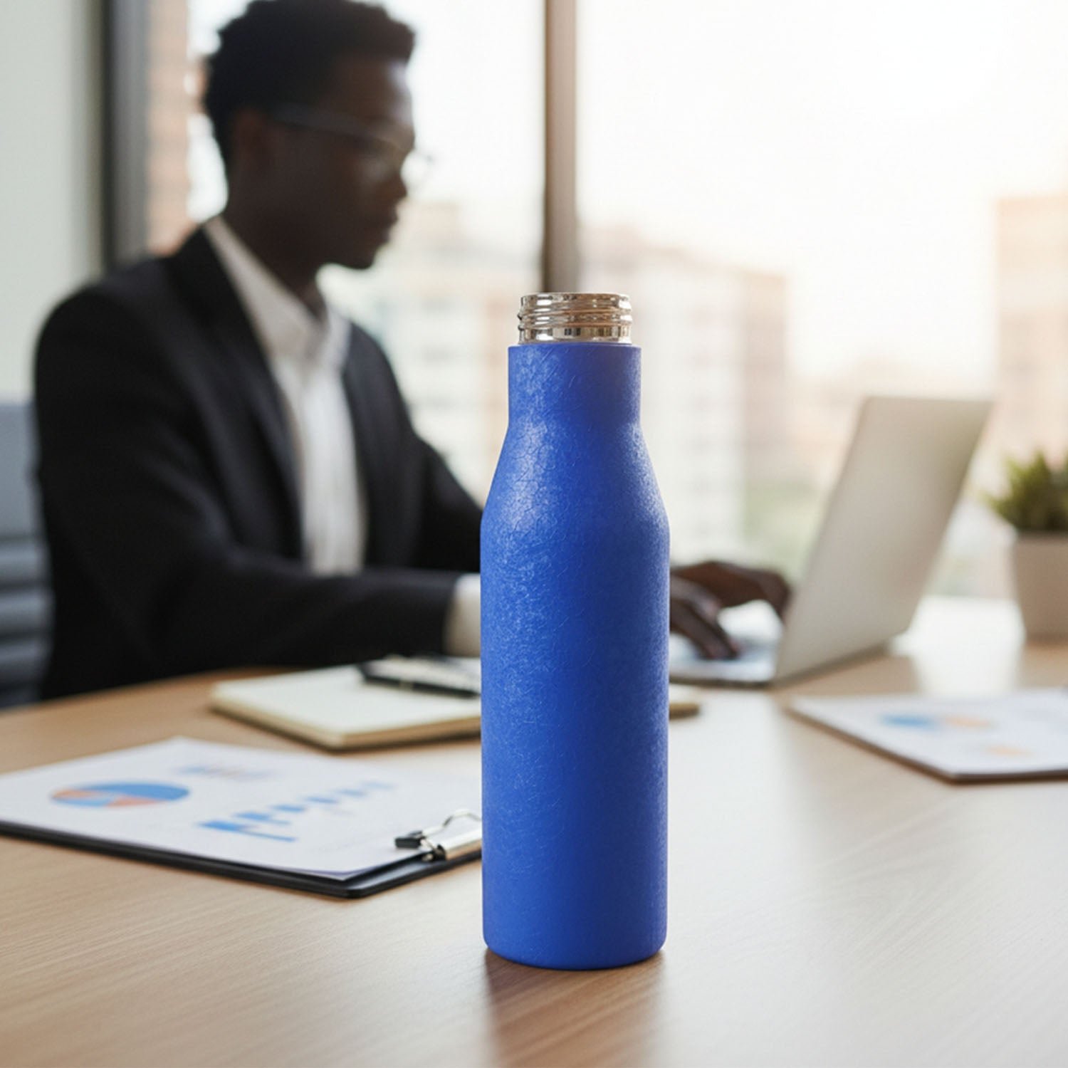 Stainless Steel Water Bottle 1000ML – Leakproof with Carry Strap - Image 3