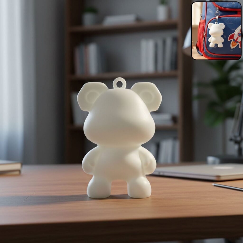 Bear Shape Mini Figure Keychain – Cute Decorative Accessory