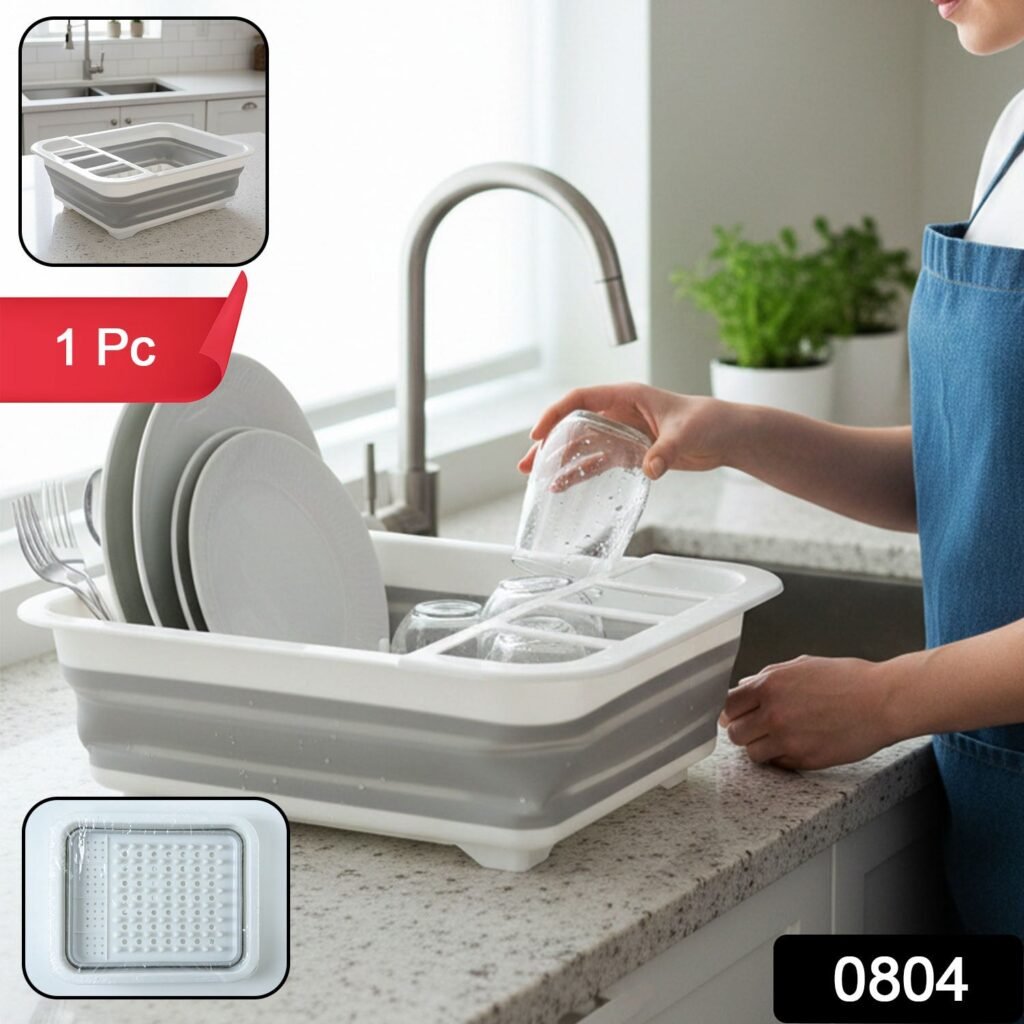 Foldable Plastic Dish Drying Rack – Space-saving & Portable Organizer