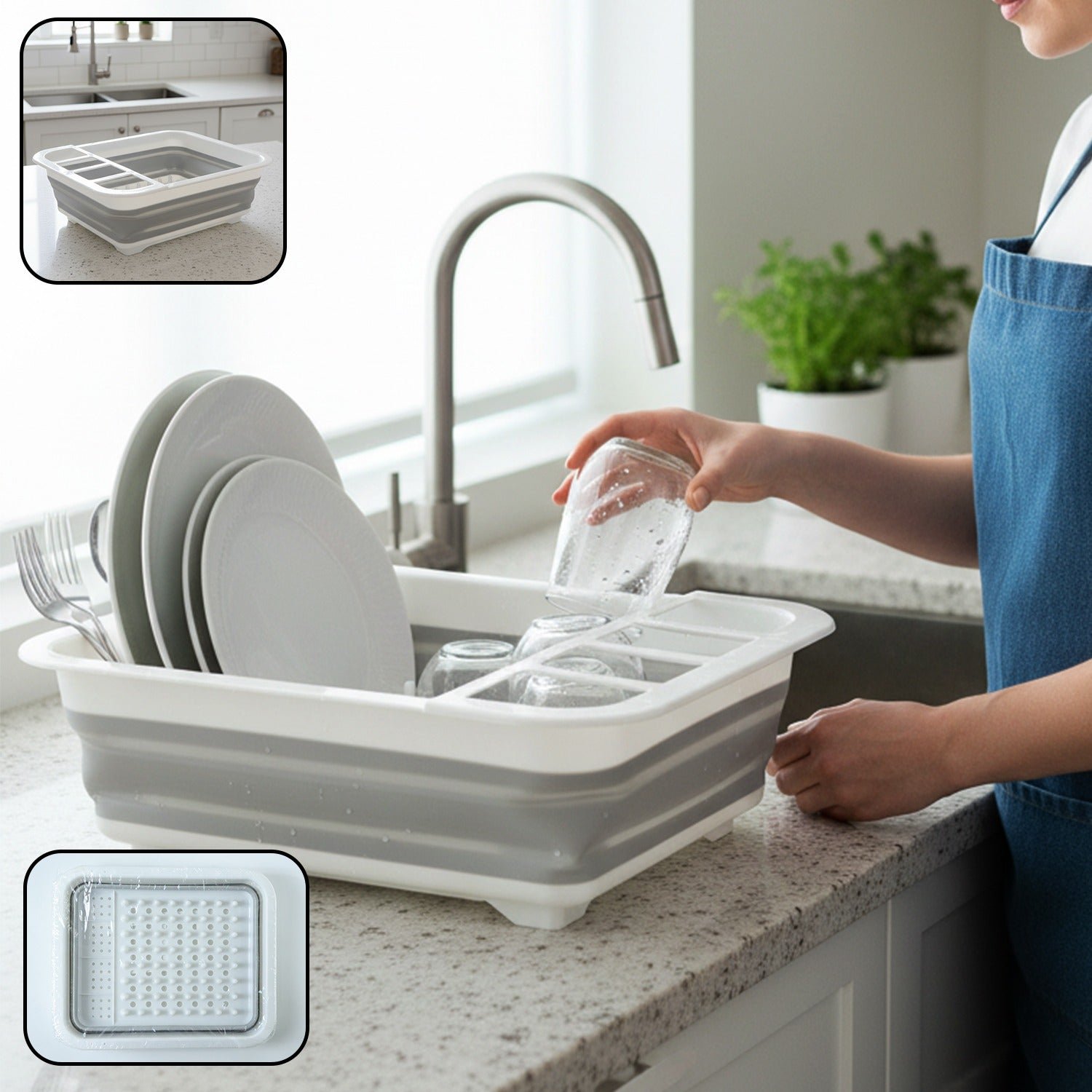 Foldable Plastic Dish Drying Rack – Space-saving & Portable Organizer - Image 2