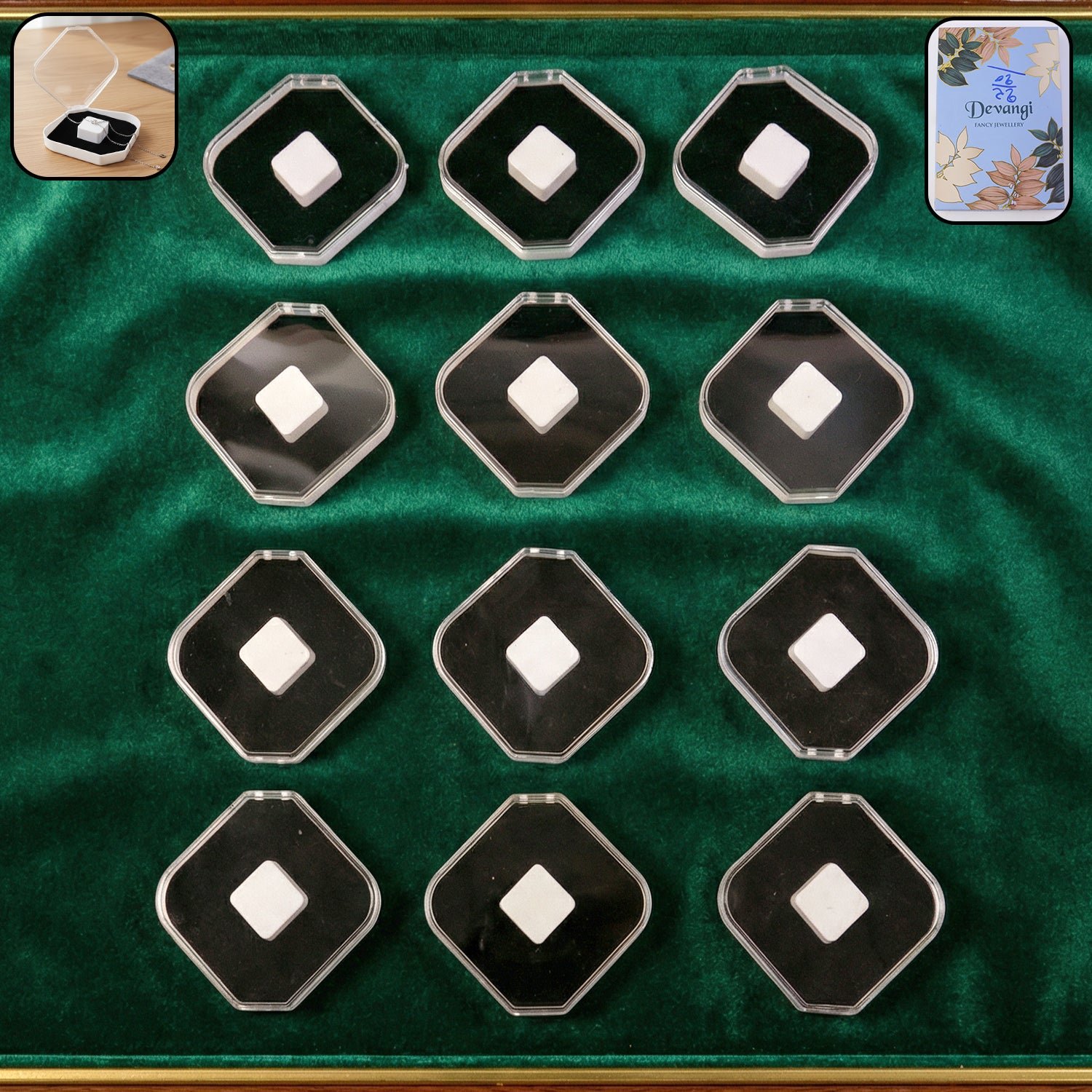Jewellery Storage Box Set – 12 Pc Soft Cushion Display - Image 3