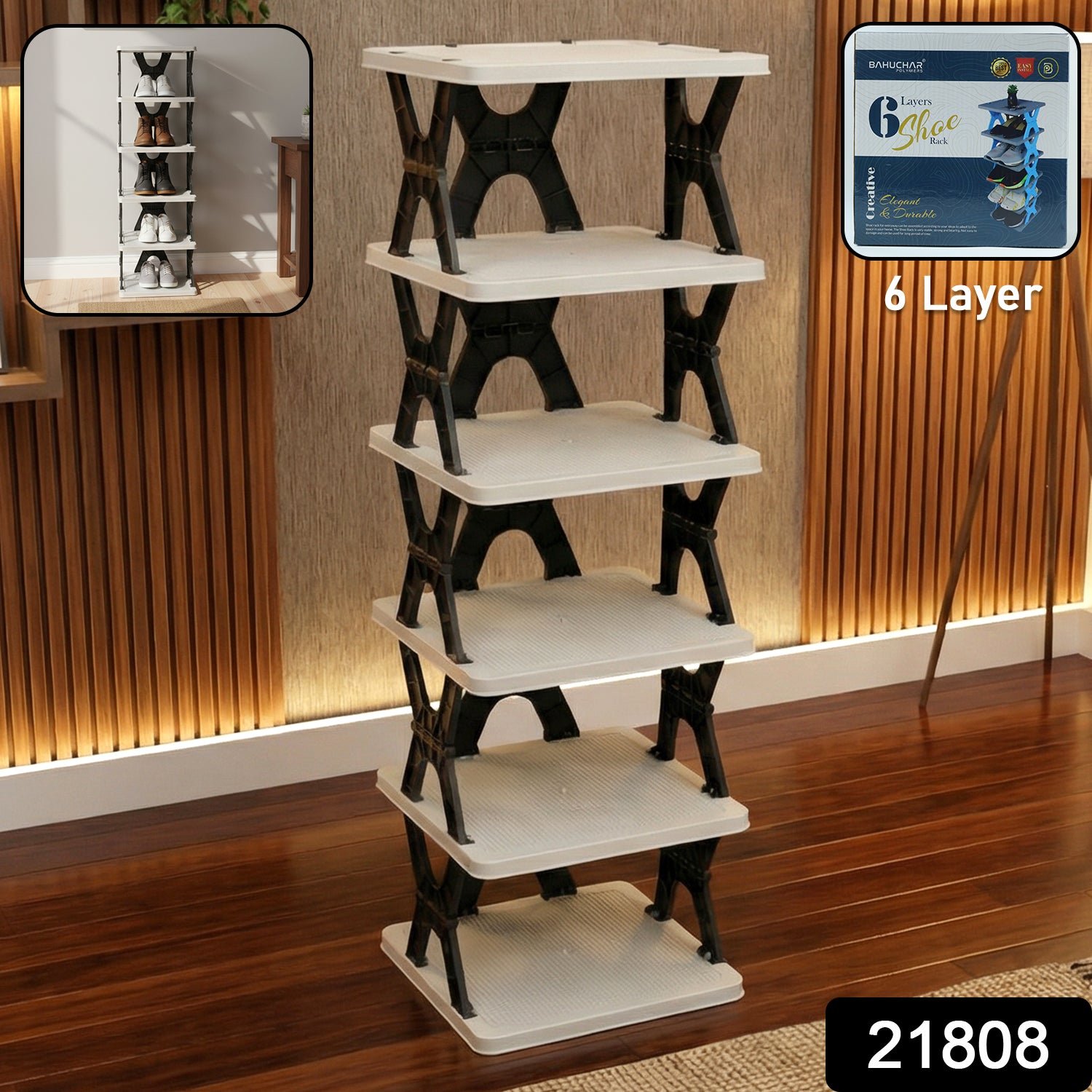 6 Layer Shoe Rack Stand – Space Saving Rectangle Organizer - Image 2