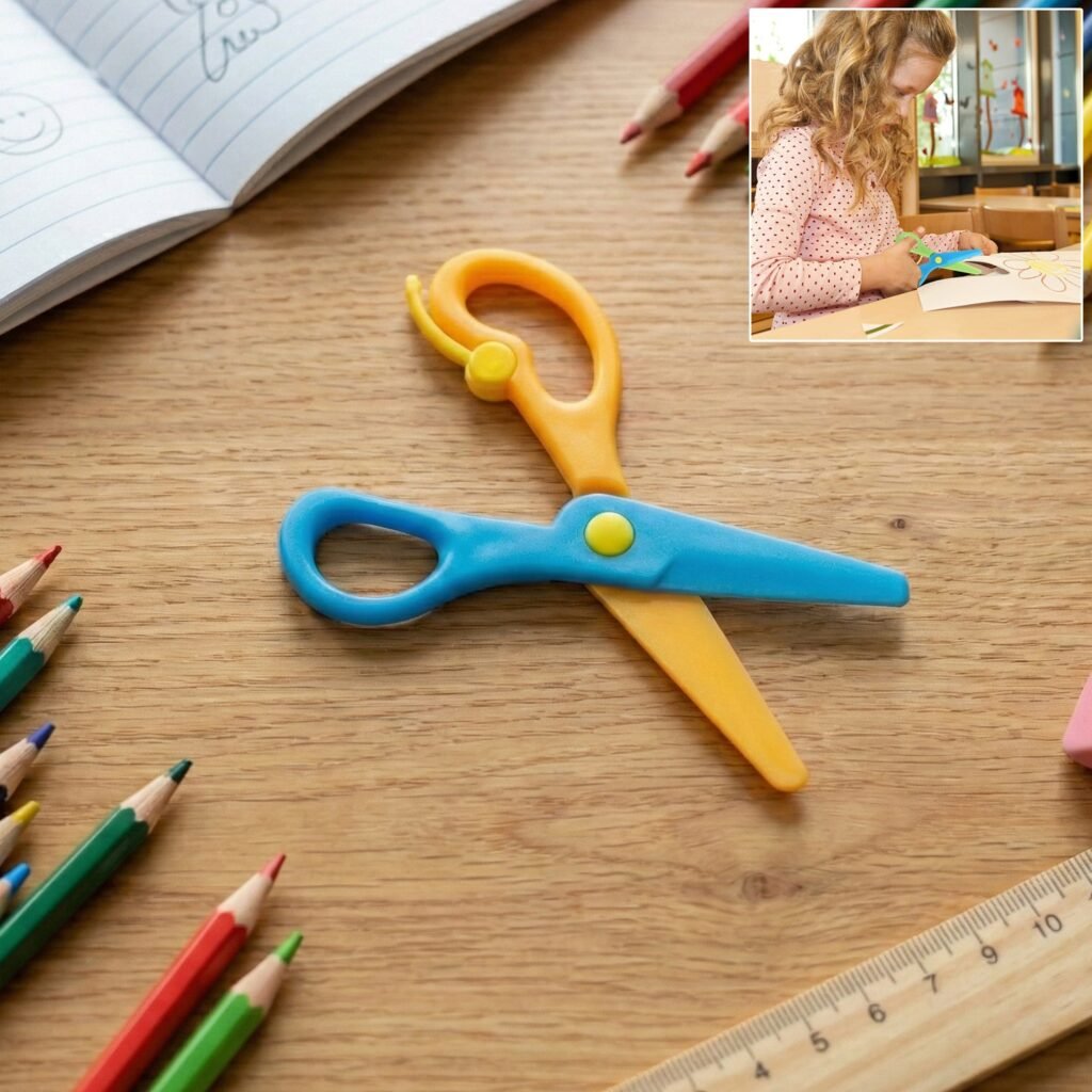 Child-Safe Plastic Safety Scissors – Rounded Tips for Kids' Crafts