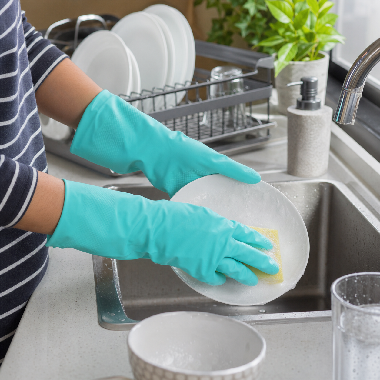 Large Victor Green Rubber Gloves – Reusable & Waterproof for Kitchen - Image 6
