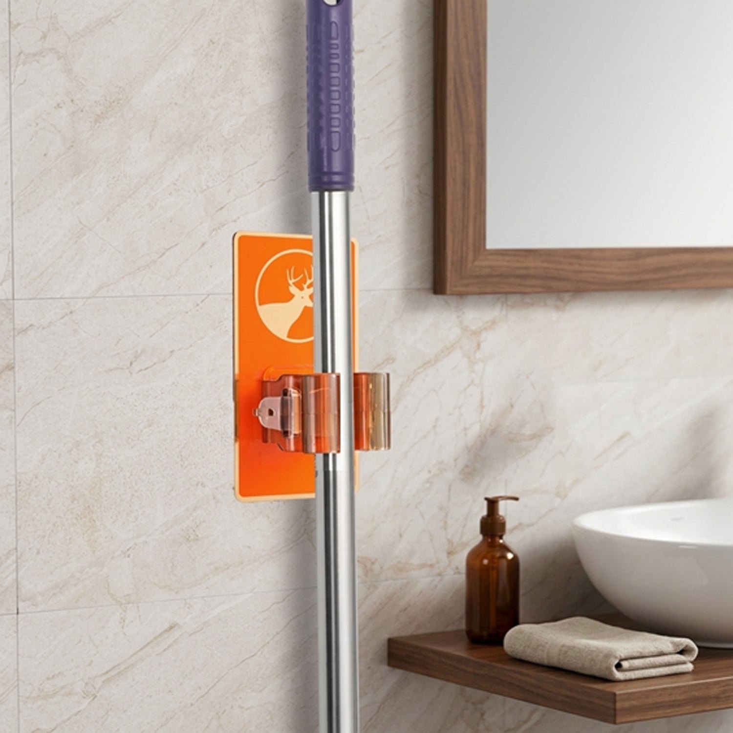Wall Mounted Mop Holder – Space-Saving Cleaning Tool Organizer - Image 5