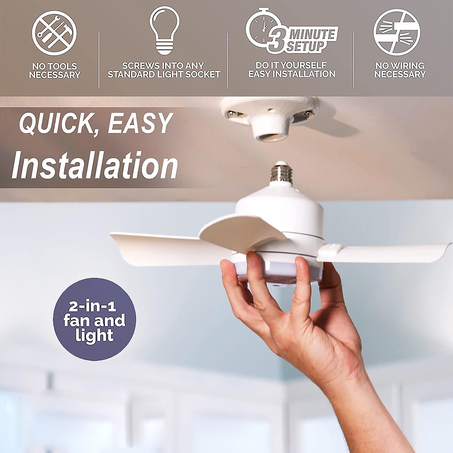 Ceiling Fan & LED Light – Space-Saving Cooling & Bright Illumination - Image 4