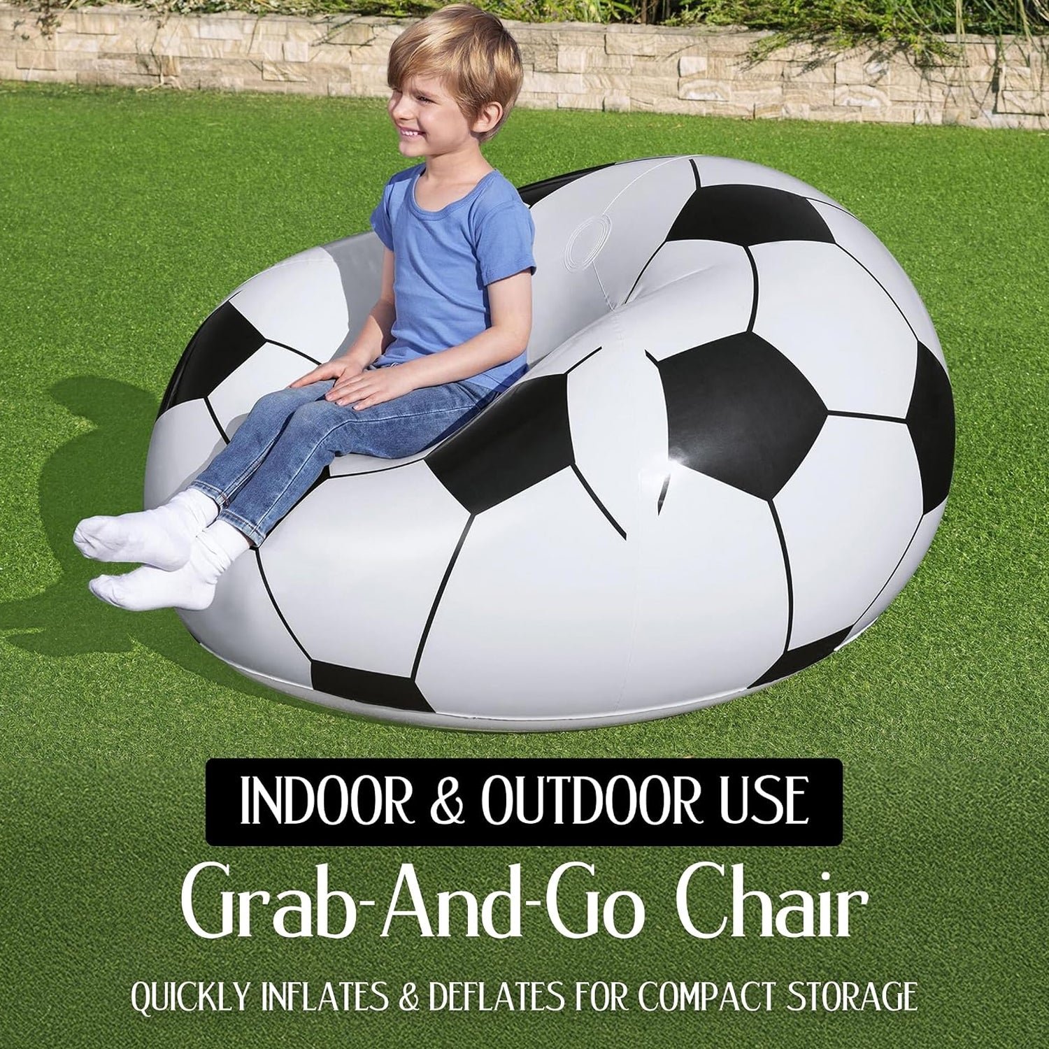 Inflatable Soccer Ball Lounge Chair – Fun & Comfortable for Kids - Image 5
