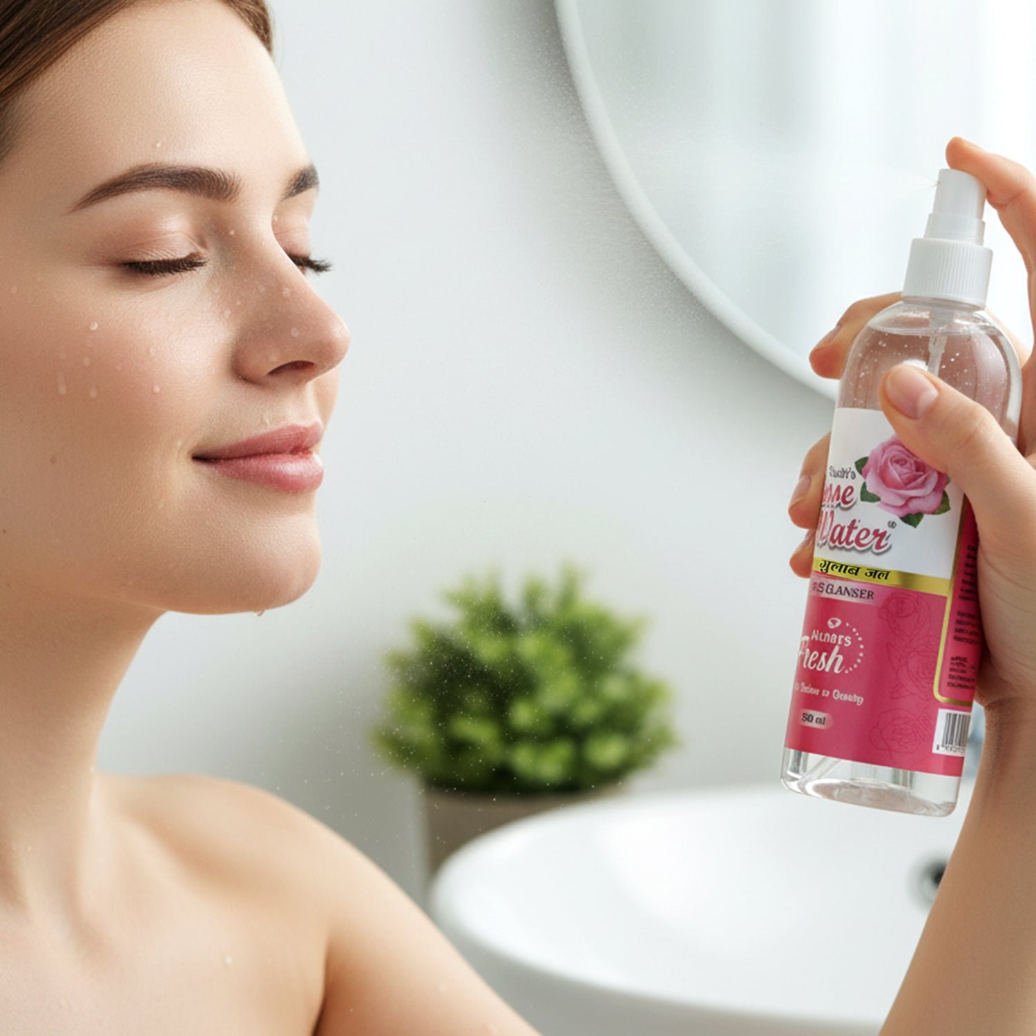 Rose Water Face Cleanser Spray – Hydrating & Refreshing Mist for Skin - Image 3