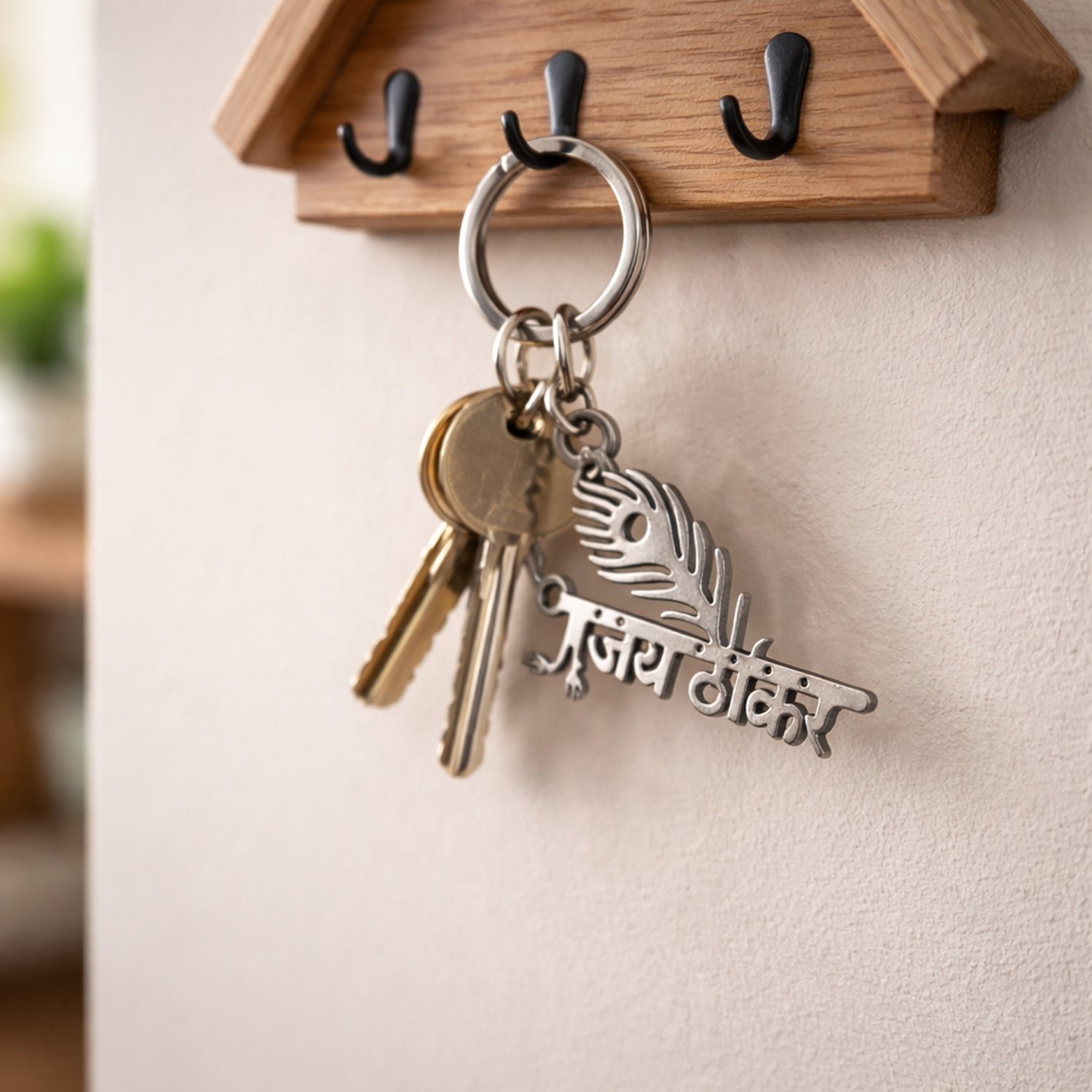 Religious Peepal Leaf Keychain – Durable Metal for Daily Inspiration - Image 4