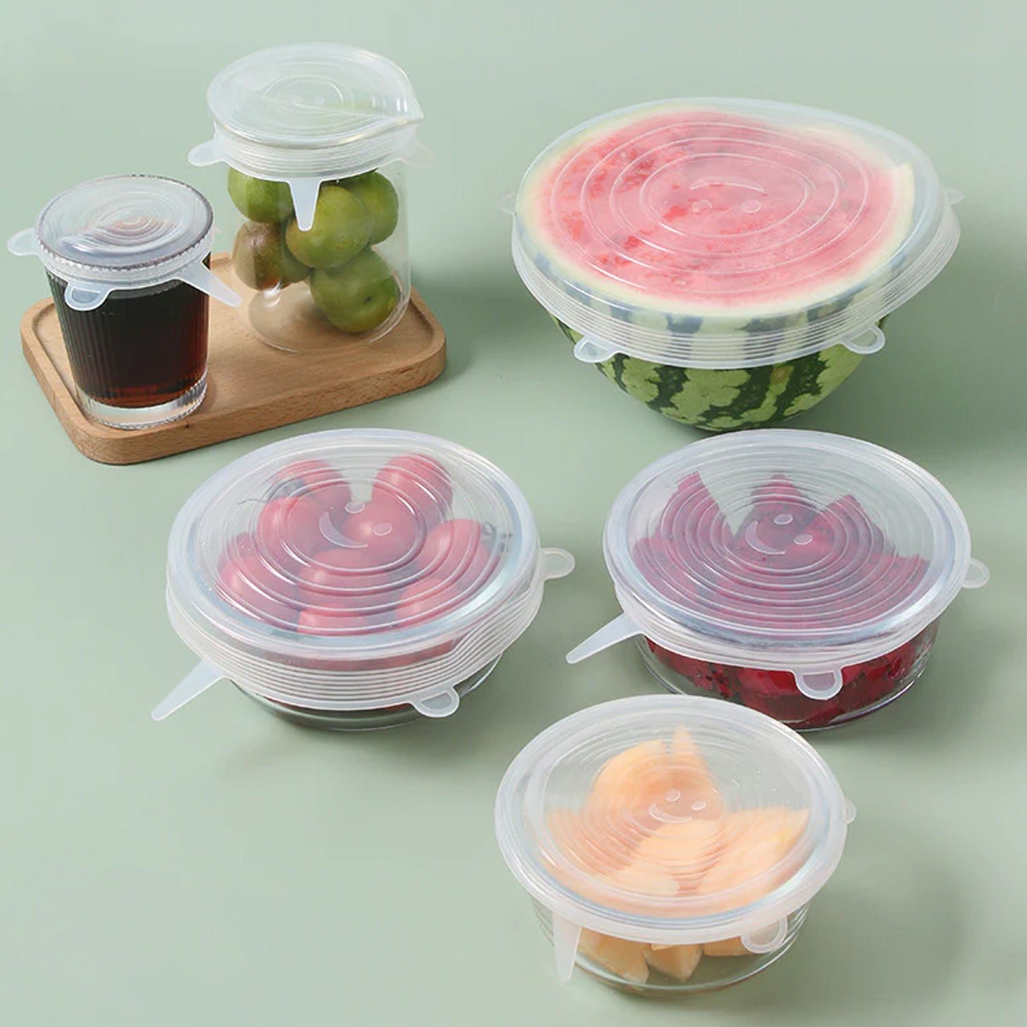Silicone Stretch Lids – 12-Piece Reusable Food Covers with Storage Pouches - Image 4