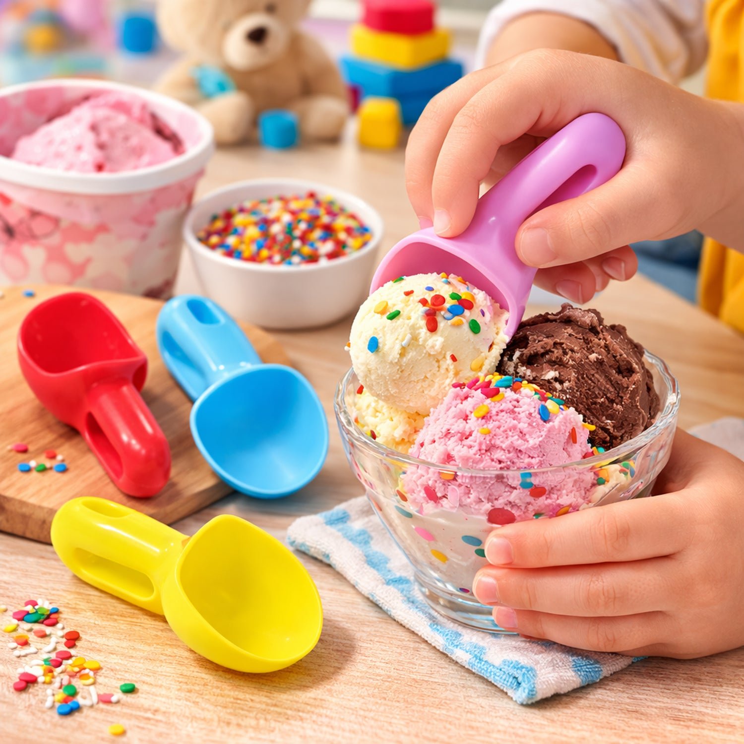 Plastic Ice Cream Scoop – 4 Pc Multipurpose Kitchen Set - Image 5