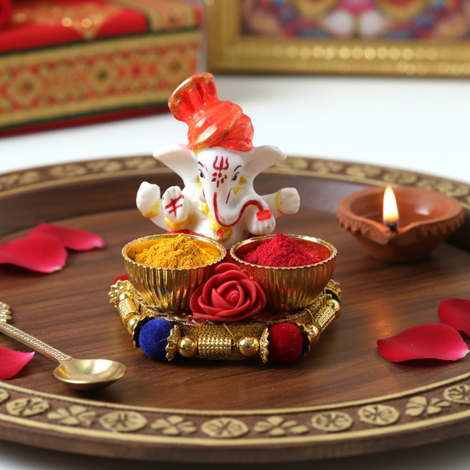 Ganesha Pooja Thali Set – Traditional Religious Decor for Festivals - Image 5