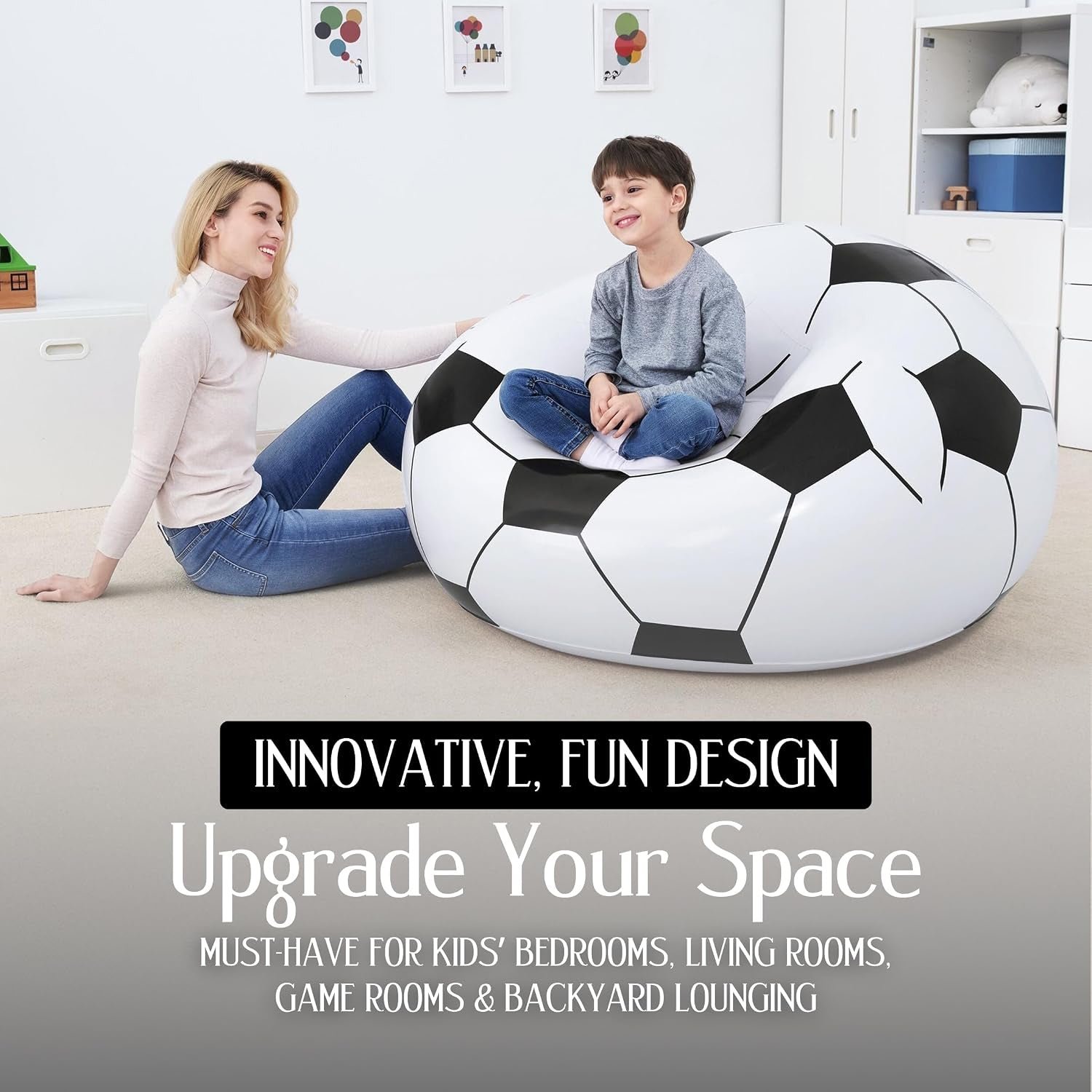 Inflatable Soccer Ball Lounge Chair – Fun & Comfortable for Kids - Image 6