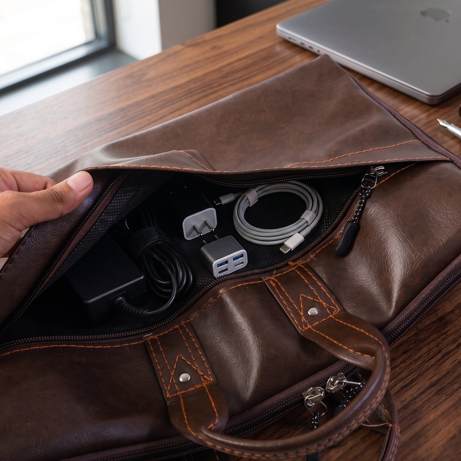 Leather Laptop Bag – Stylish & Durable Office Briefcase - Image 5