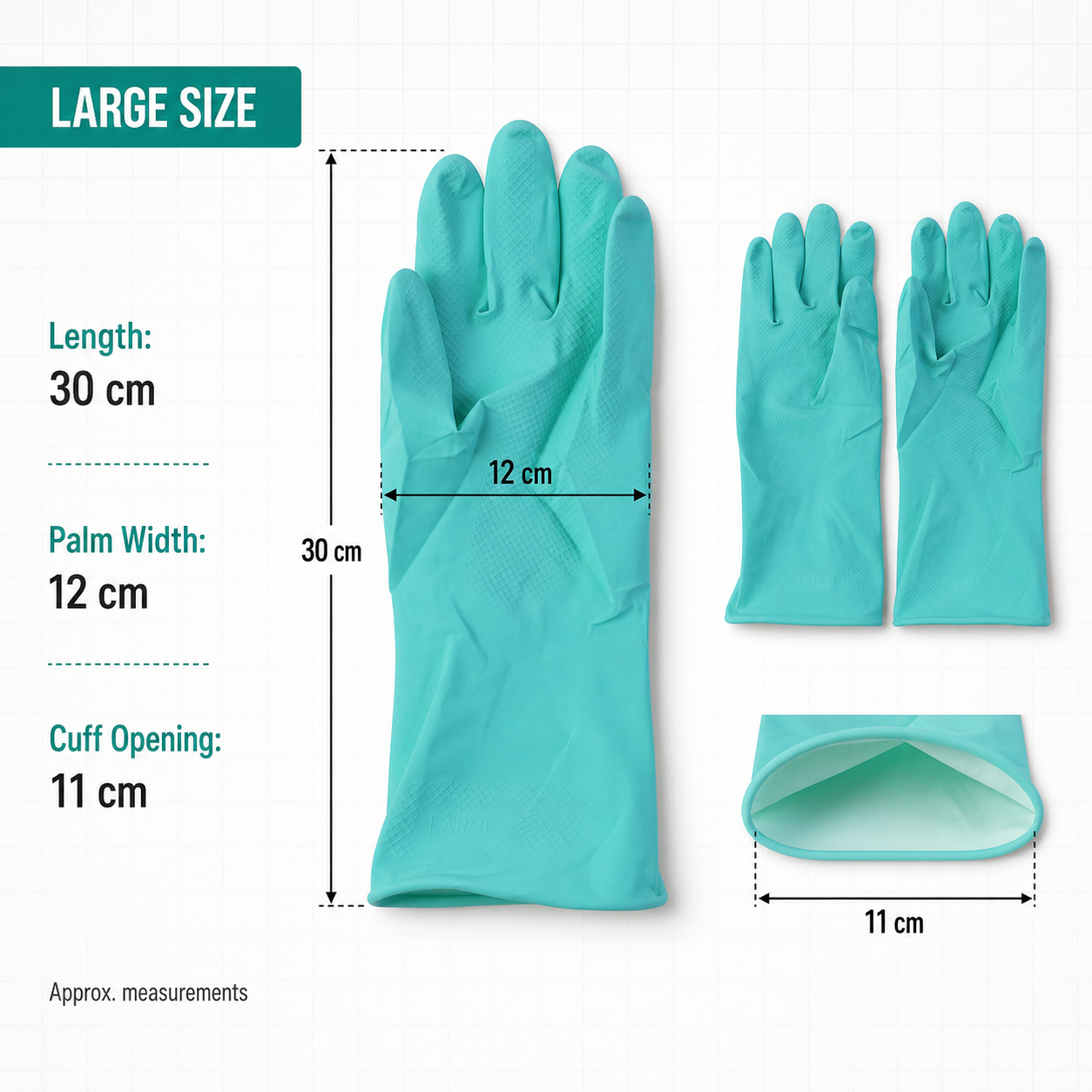 Large Victor Green Rubber Gloves – Reusable & Waterproof for Kitchen - Image 3