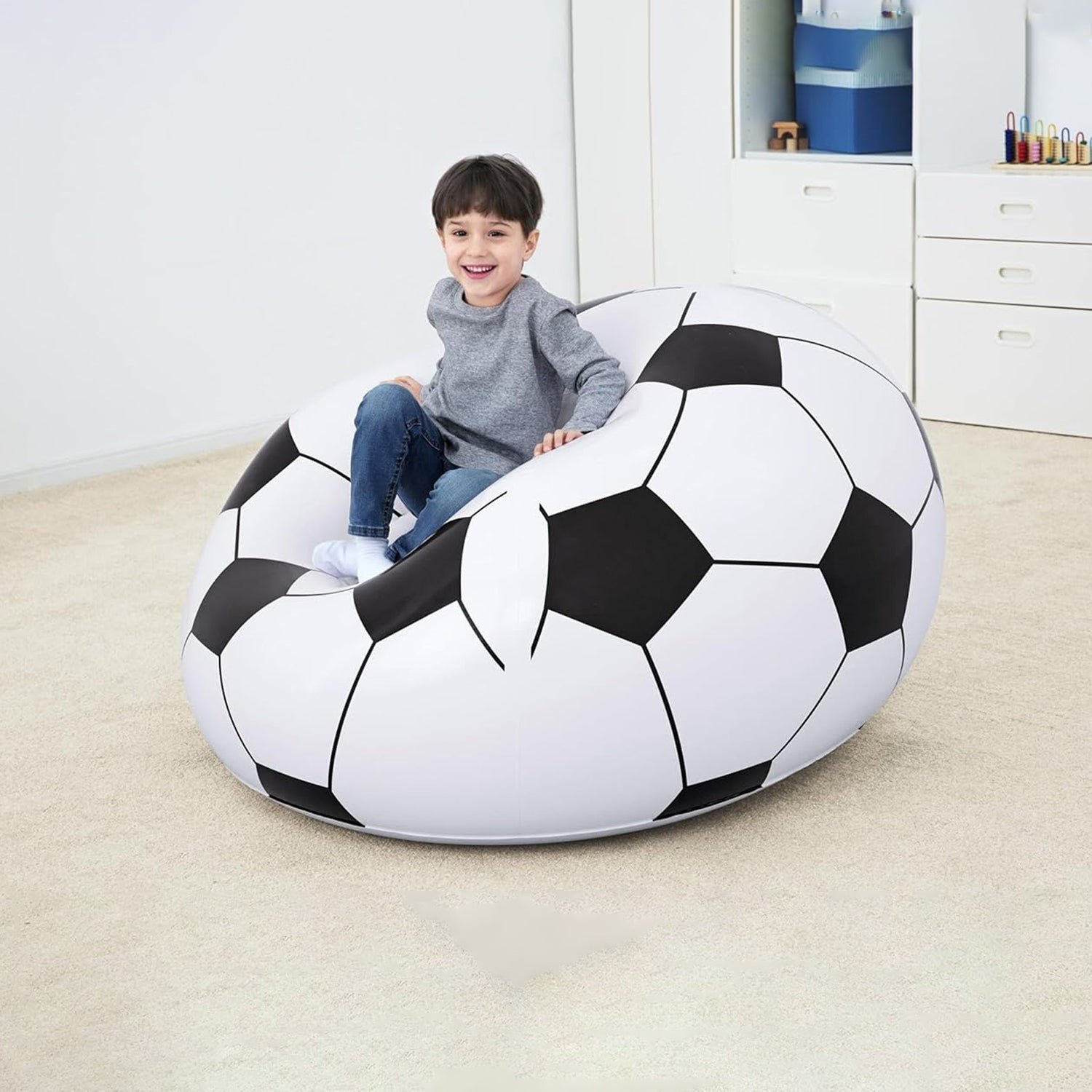 Inflatable Soccer Ball Lounge Chair – Fun & Comfortable for Kids - Image 3