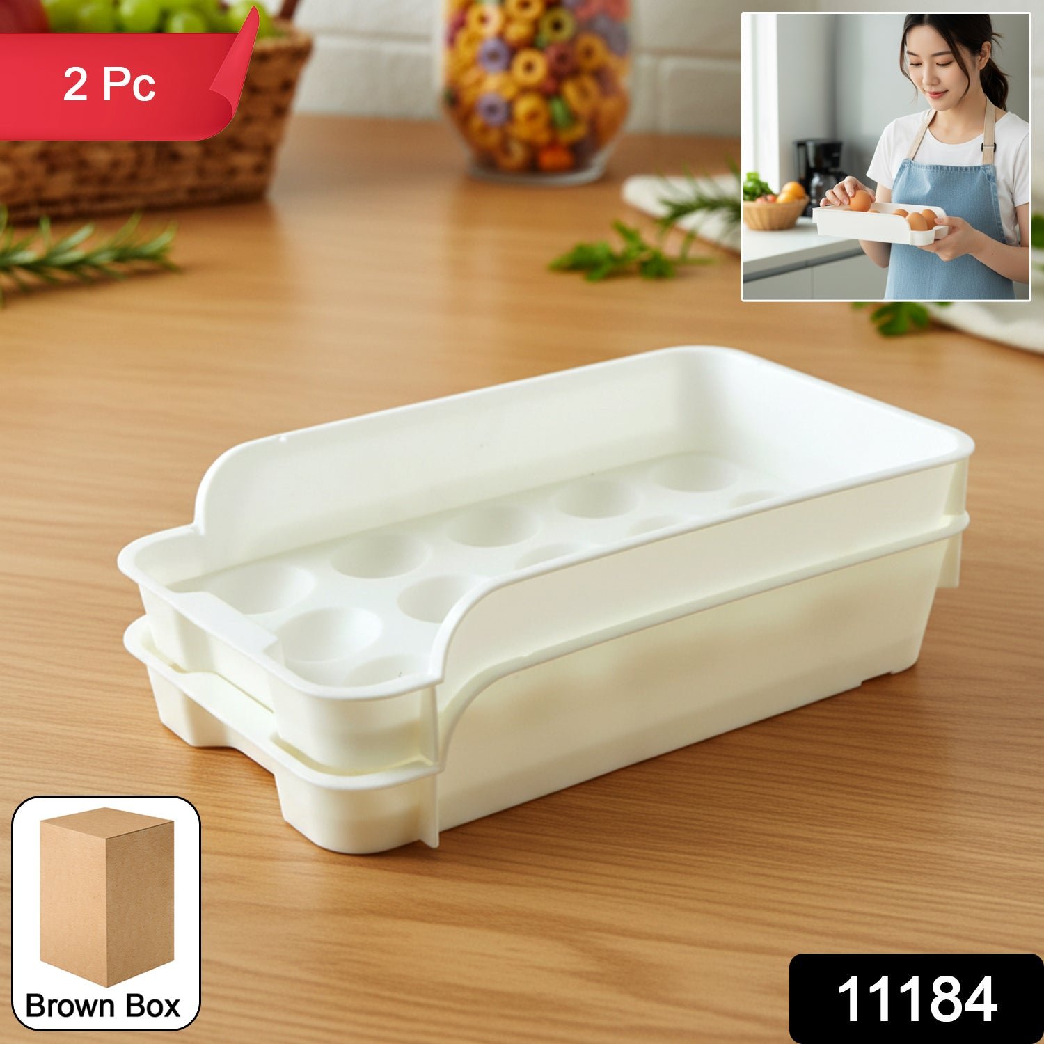 Egg Storage Tray – Space-Saving and Durable Refrigerator Organizer - Image 2