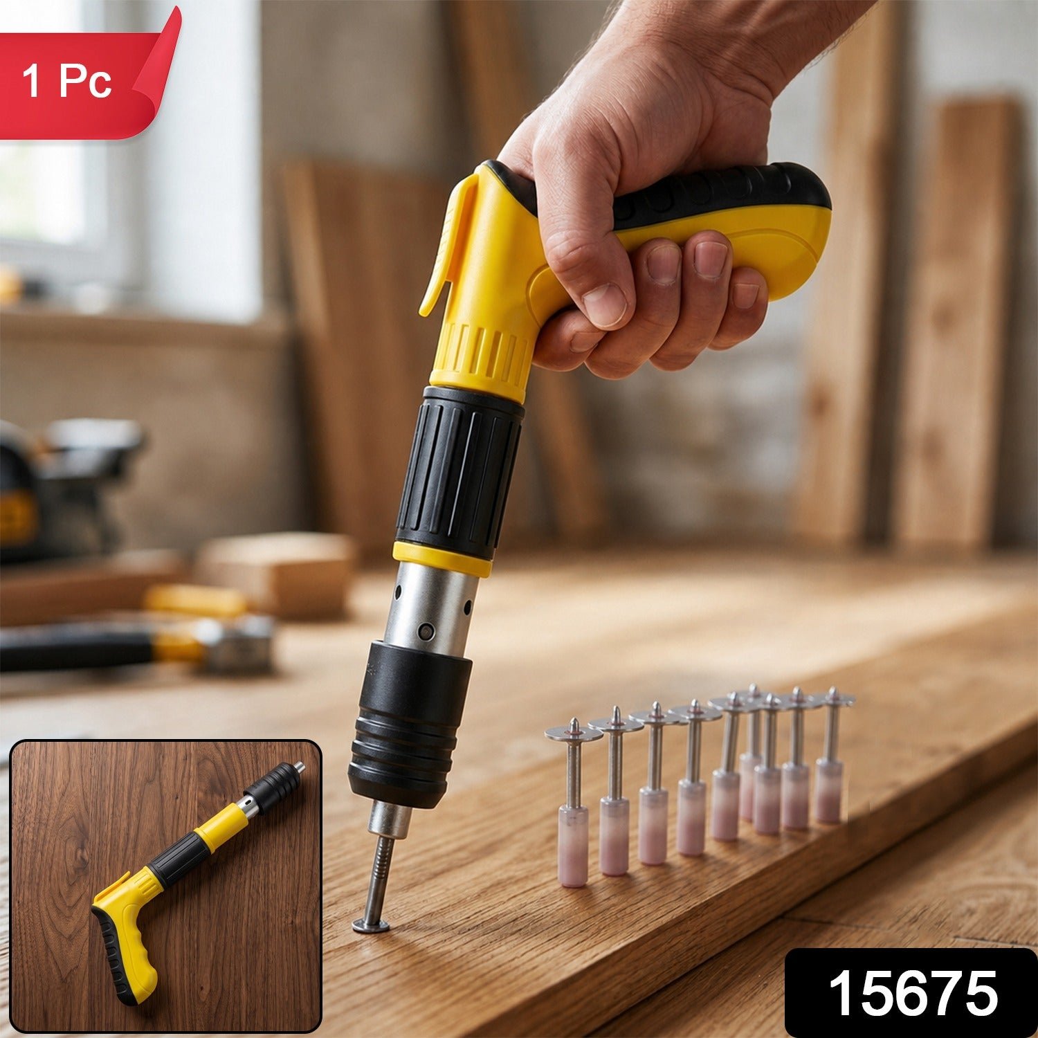 Manual Wall Fastening Nail Gun Tool for Wood Concrete with nails (1 Set) - Image 2