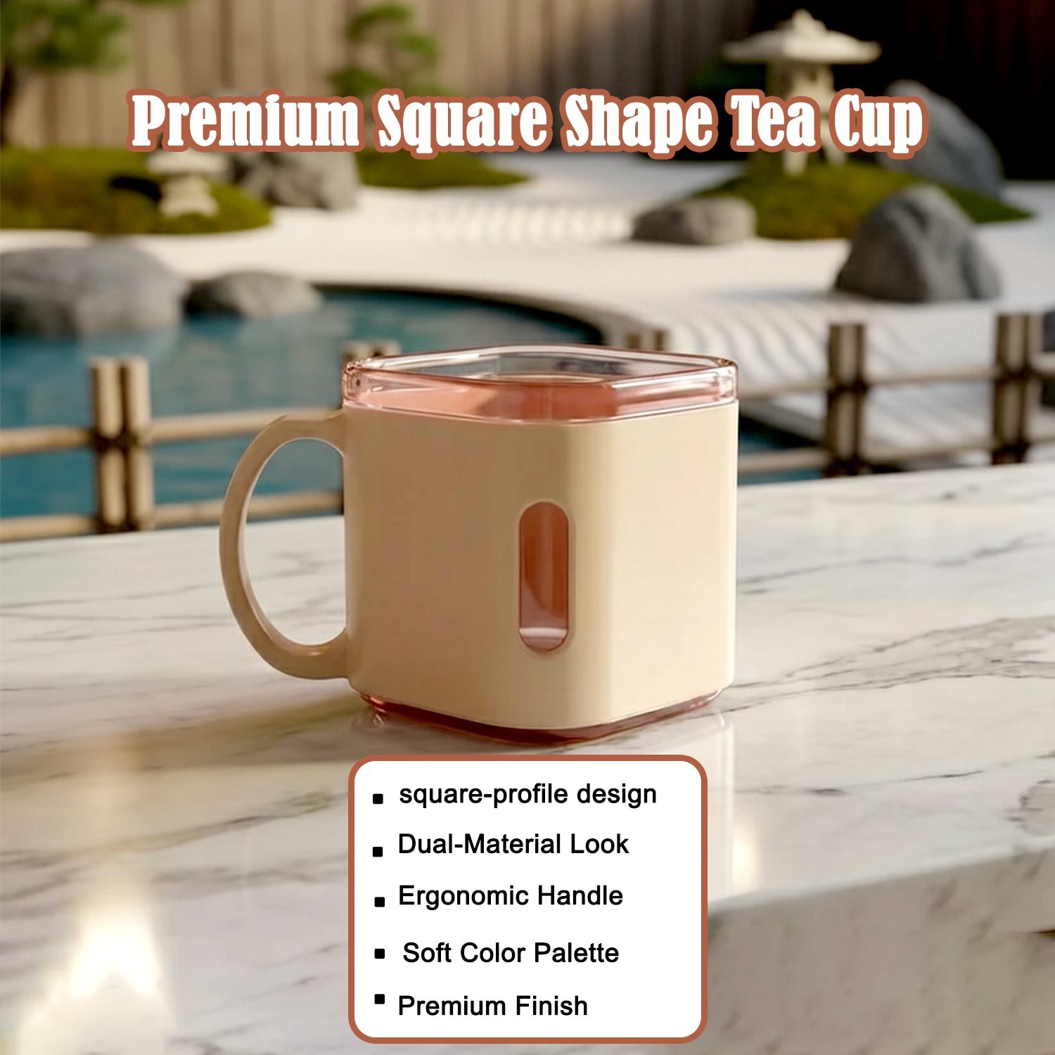 Square Tea Cup Set – Premium 6-Piece Lightweight 150ml - Image 4