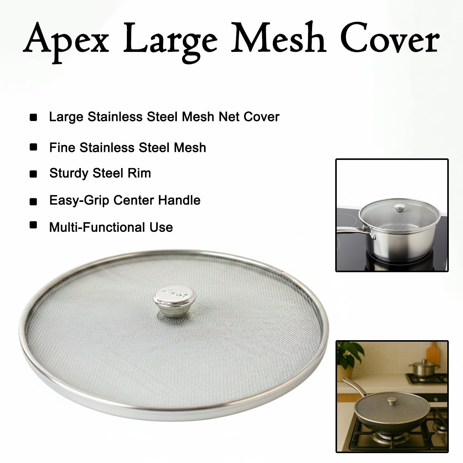 Large Stainless Steel Mesh Net Cover – Durable Oil Splatter Guard - Image 4