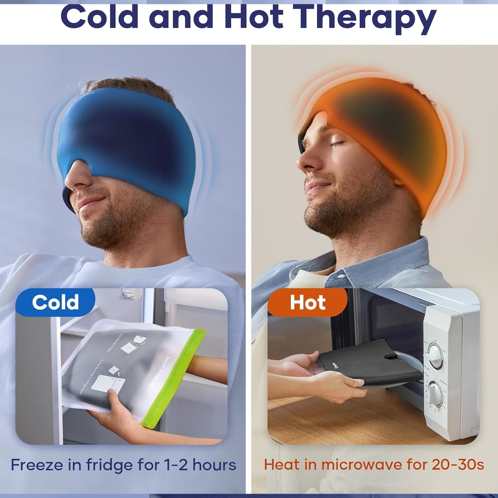 Men's Migraine Relief Cap 360 Degree Cooling Gel for Head Pain (1 Pc) - Image 4