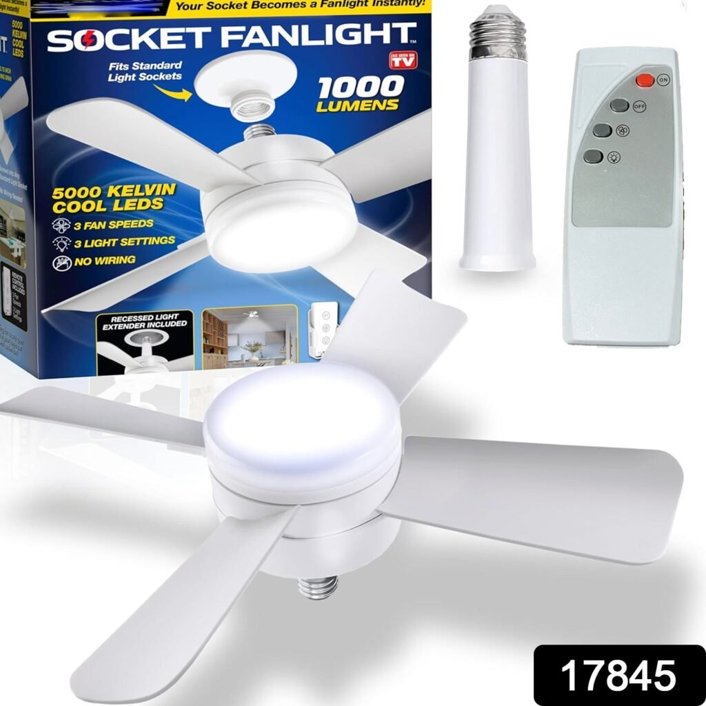 Ceiling Fan & LED Light – Space-Saving Cooling & Bright Illumination