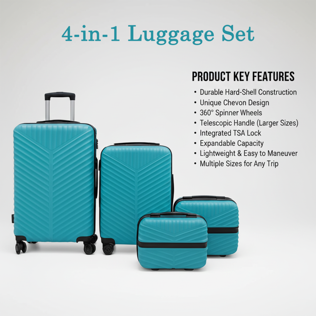 Hard Shell Luggage Set – Durable & Lightweight Travel Bags