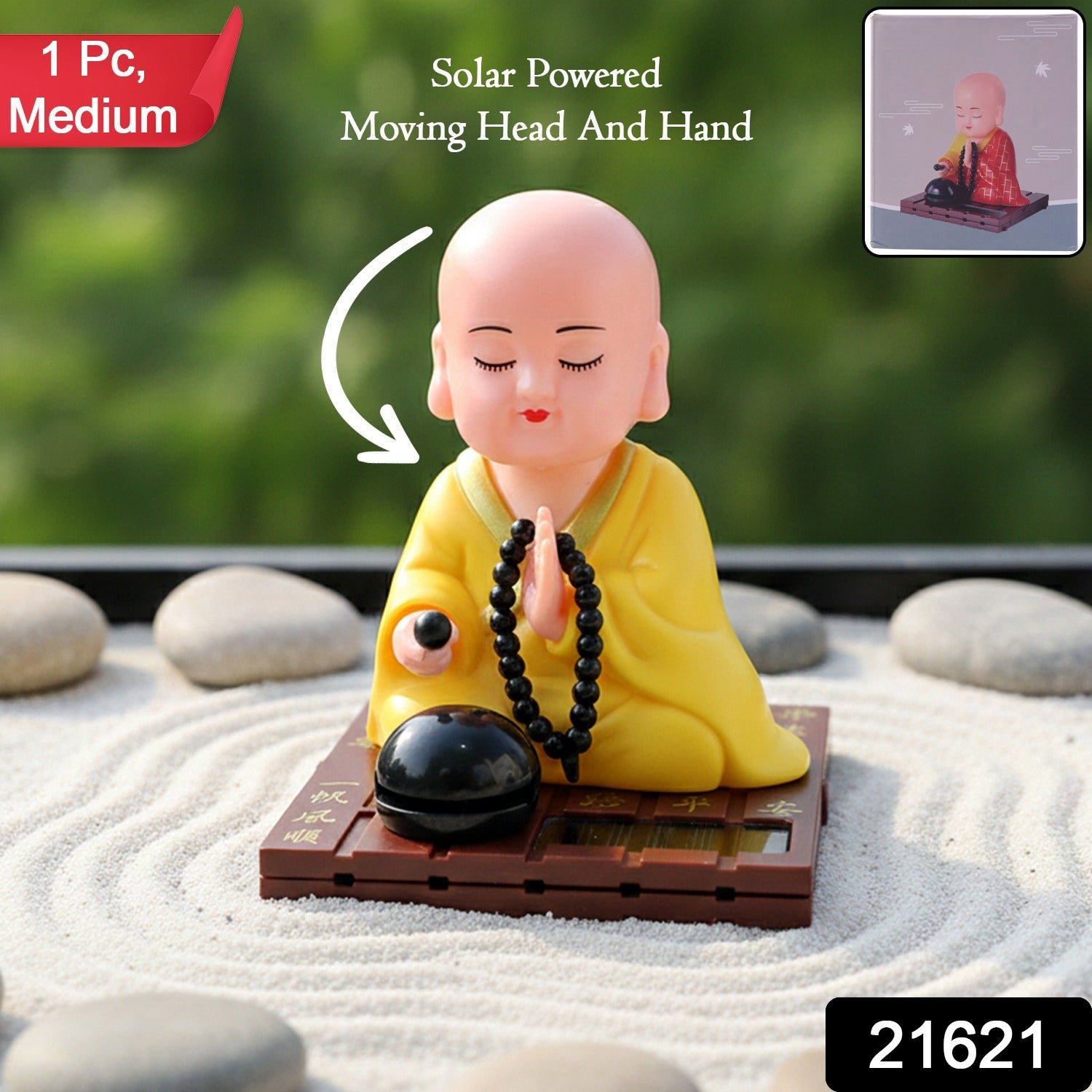 Solar Buddha Statue – Eco-Friendly Movement & Meditation Decor - Image 2