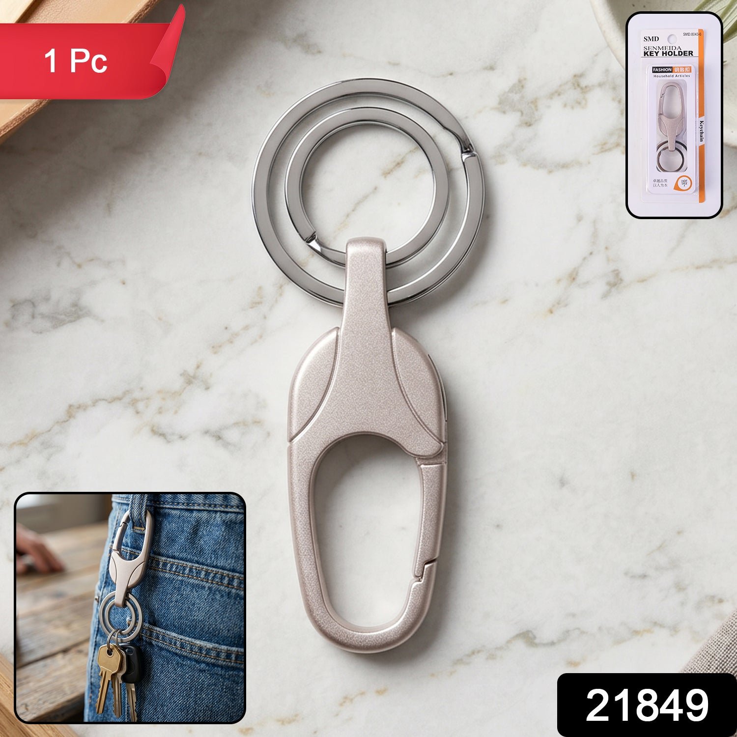 Keychain – Durable Metal with Secure Carabiner Clip for Keys & EDC - Image 2