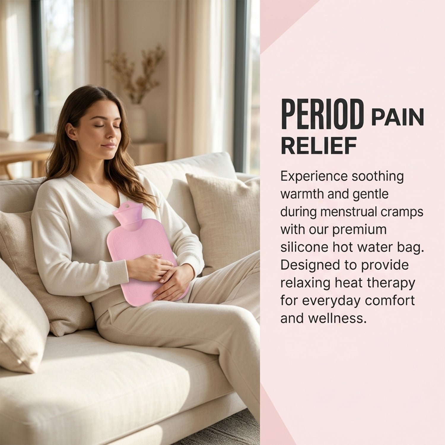 Reusable Hot Water Therapy Bag for Period Comfort, Muscle Aches and Warmth (1 Pc) - Image 3
