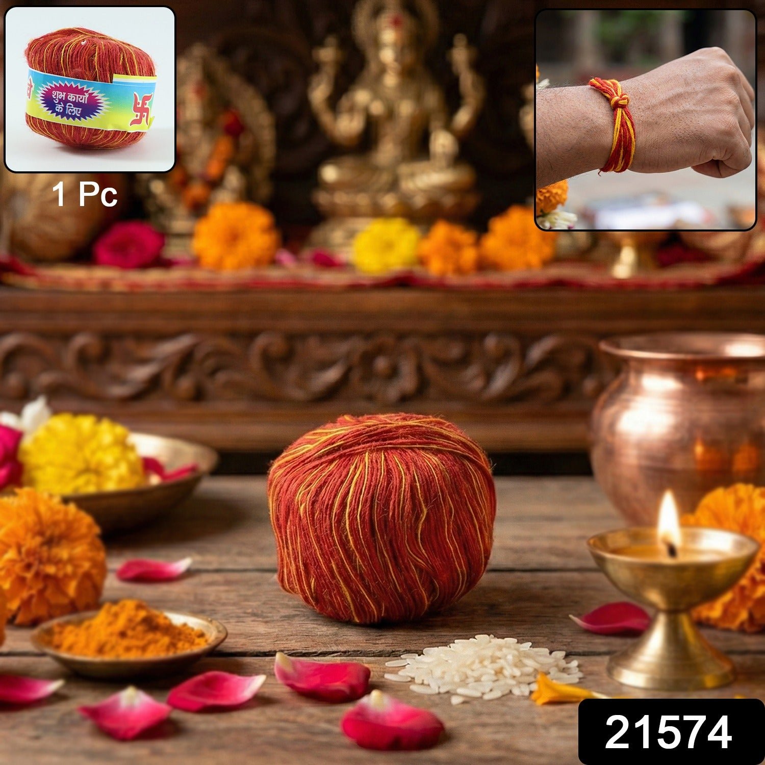 Pooja Kalawa Moli Sacred Cotton Thread – Traditional Puja Essential - Image 2