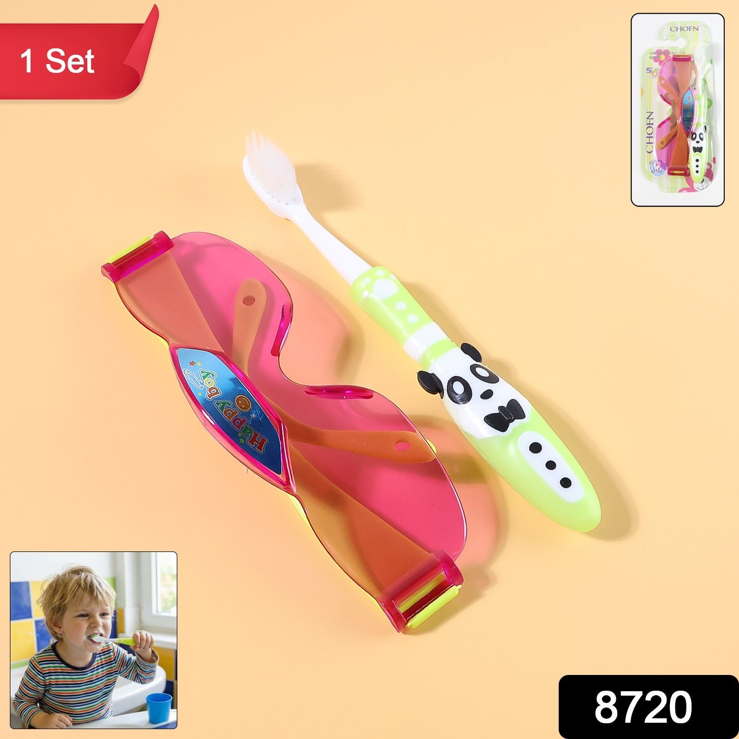 Kids Toothbrush with Fun Panda Design & Sunglasses Toy Set - Image 2