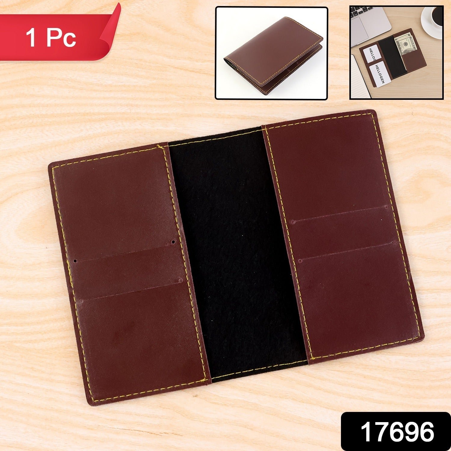 PU Leather Card Holder – Slim, Multipurpose Travel Wallet - Image 2