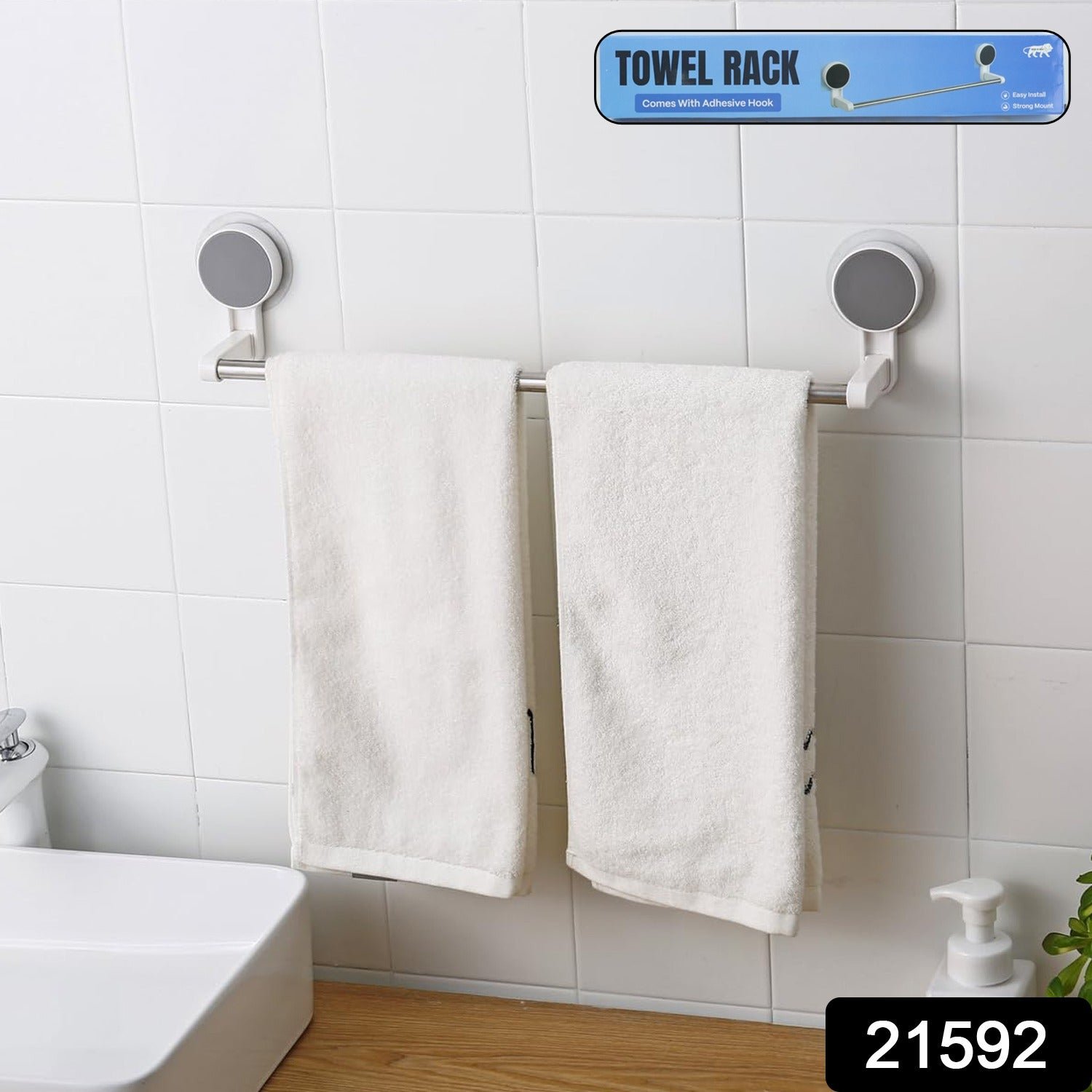 Self-Adhesive Towel Rod – Rust-Resistant Punch-Free Mount - Image 2