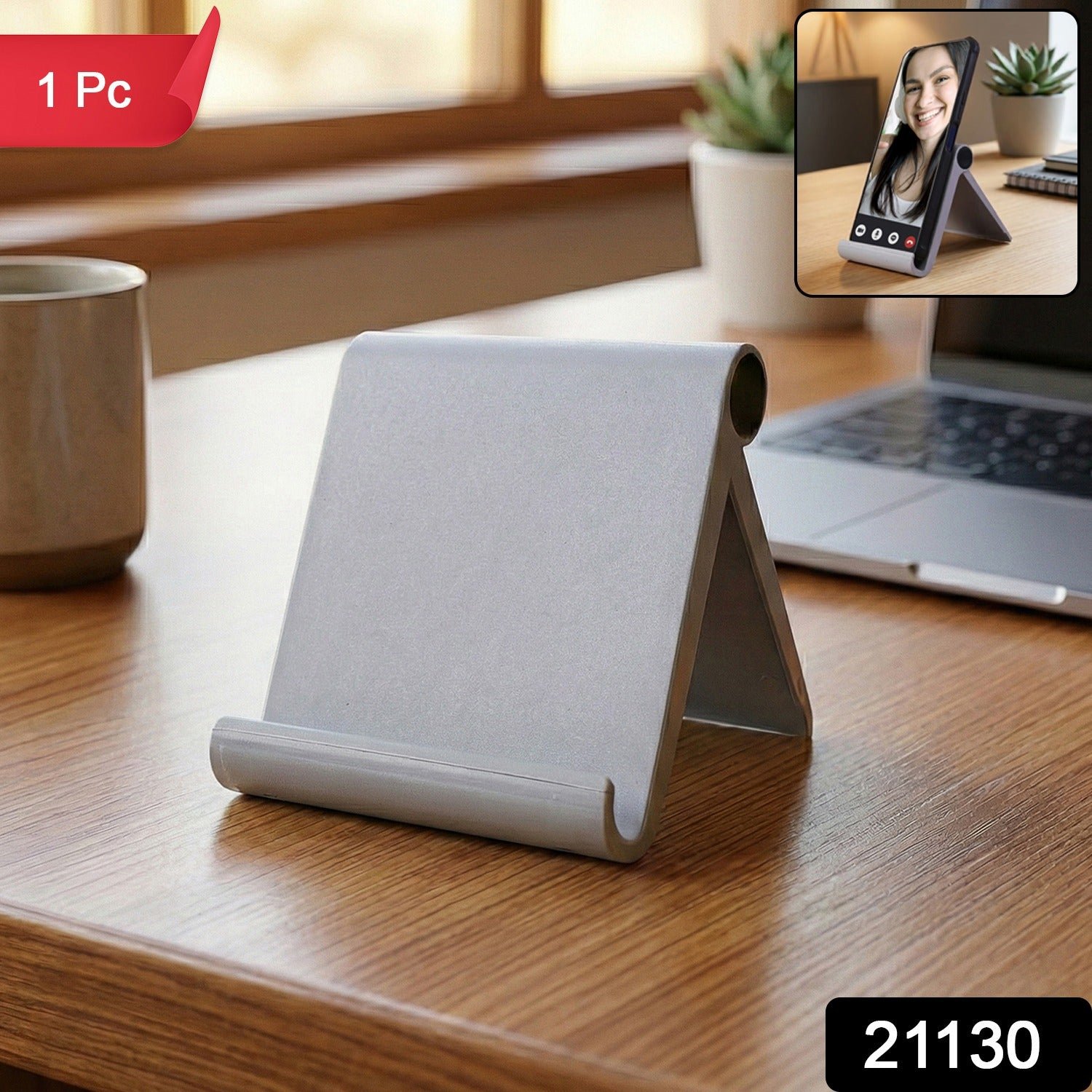 Mobile Stand – Foldable Plastic Desktop Holder for Hands-Free Use - Image 2