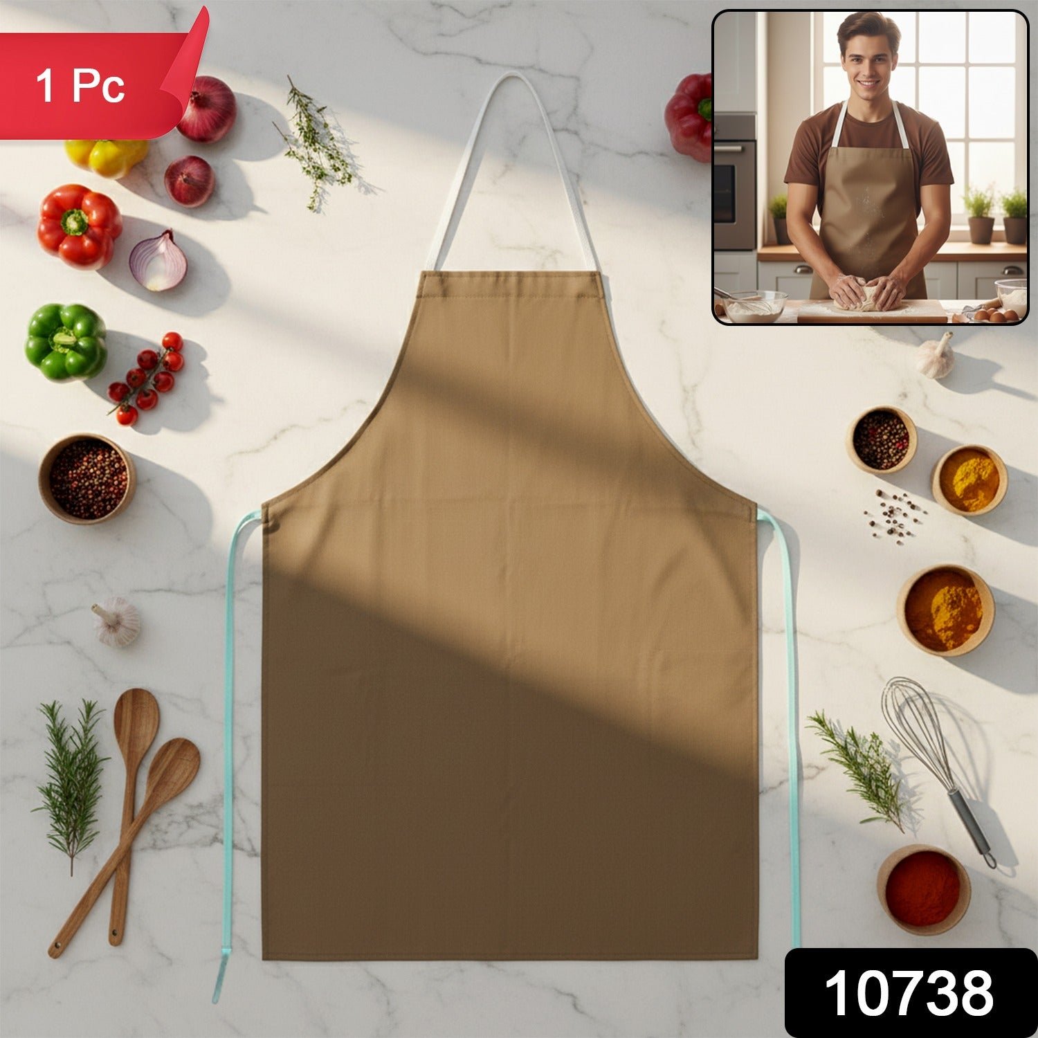 Full-Cover Chef Apron – Adjustable, Durable Kitchen Protection - Image 2
