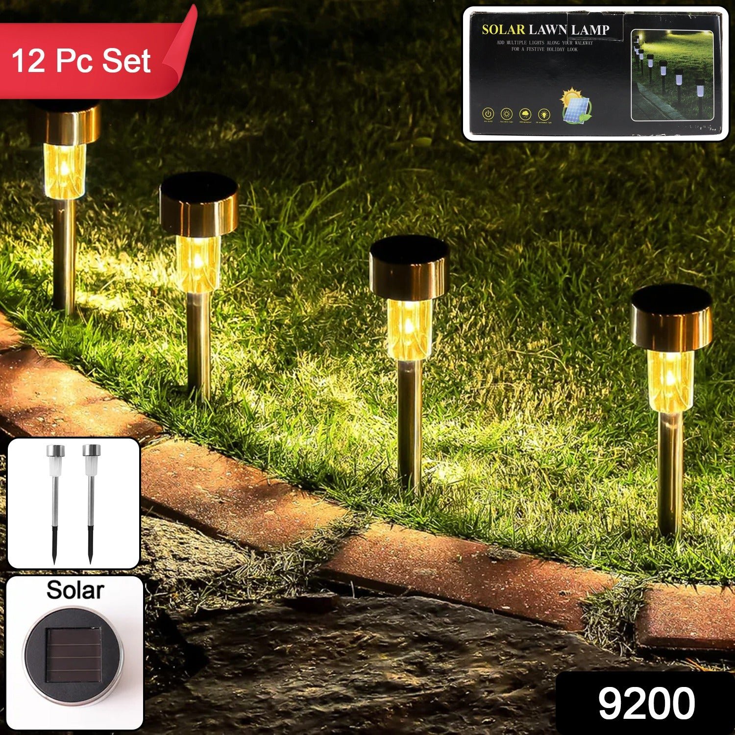 Solar Lawn Lamp Set – Eco-Friendly Stainless Steel Outdoor Lights - Image 3
