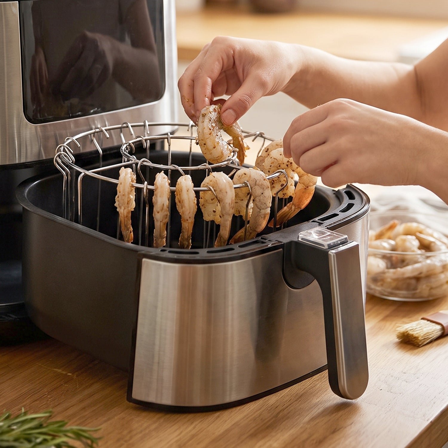 Air Fryer Skewer Stand Stainless Steel BBQ Kebab Rack Holder (1 Set) - Image 4