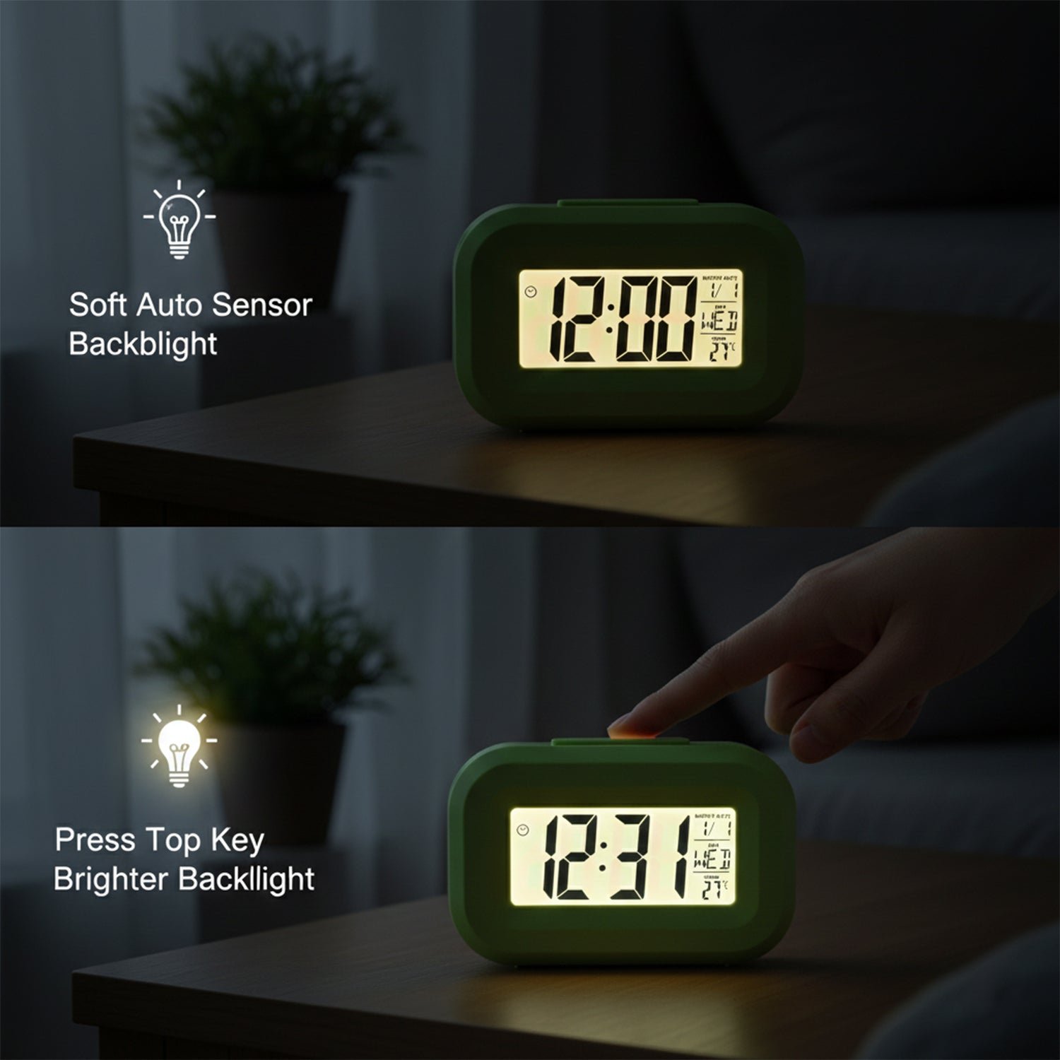 Digital Alarm Clock – Clear Display with Date & Temperature - Image 4