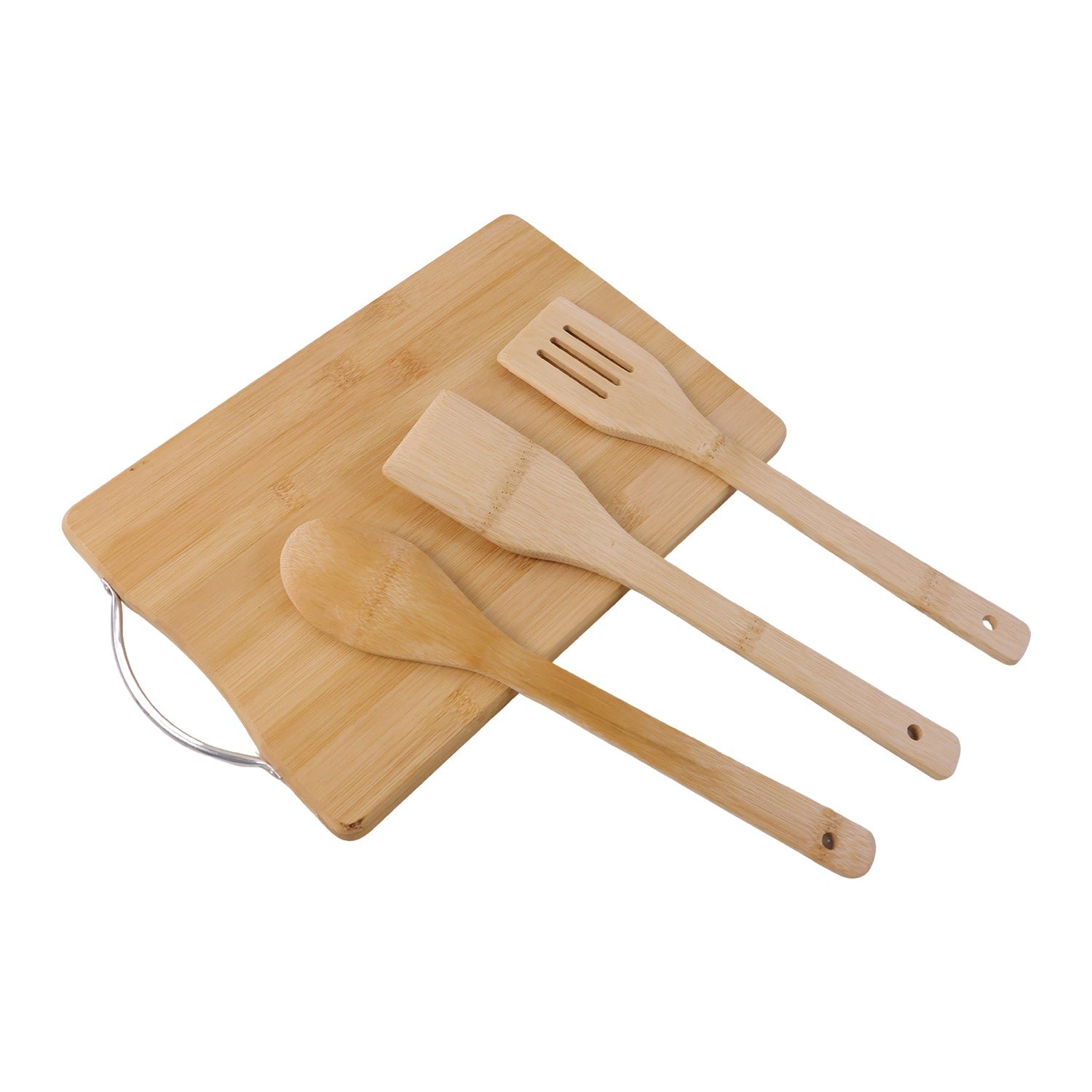 Wooden Cutting Board Combo Set with Bamboo Spoon Spatula and Turner (4 Pc Set) - Image 5