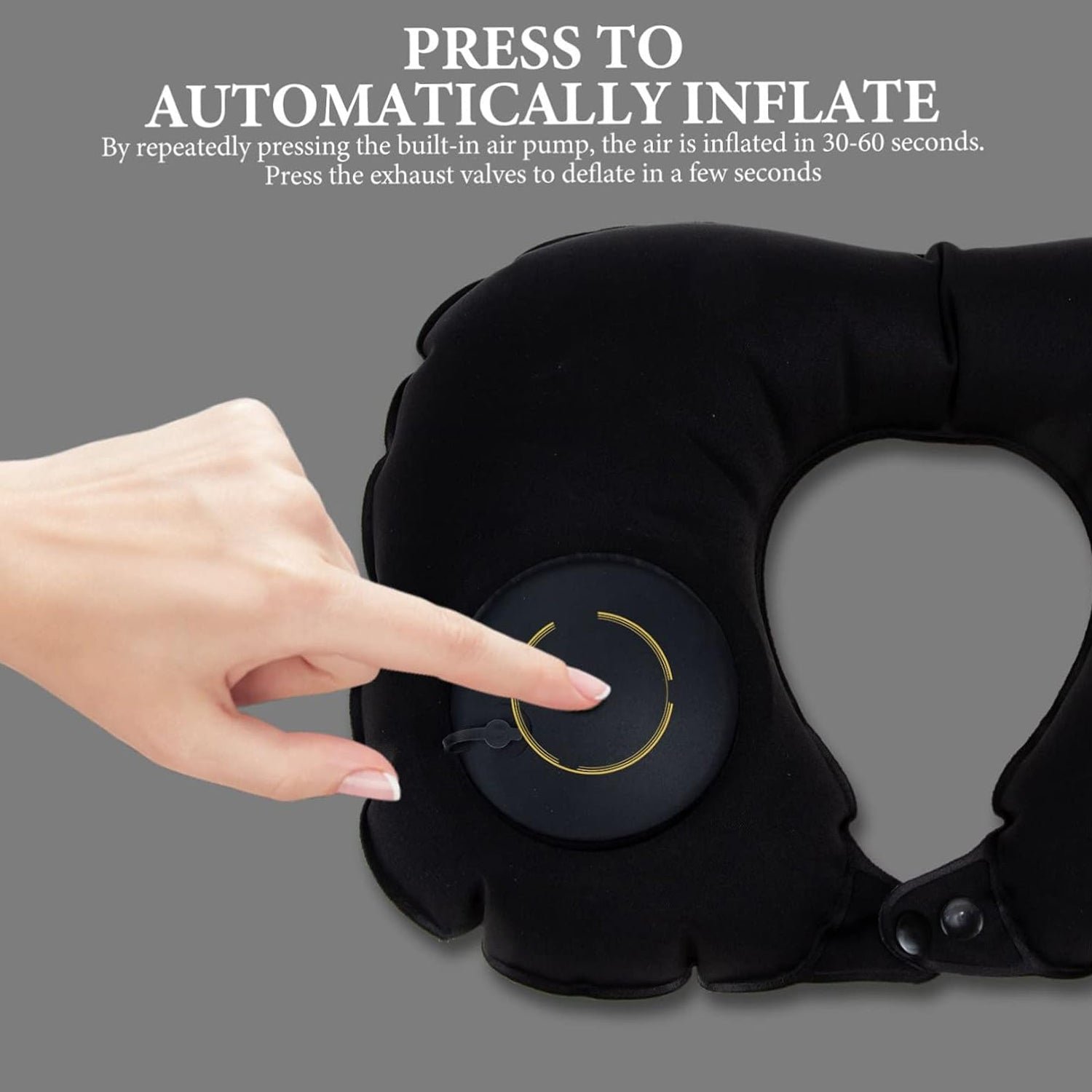 Inflatable Travel Neck Pillow – Soft, Portable & Self-Inflating Support - Image 4
