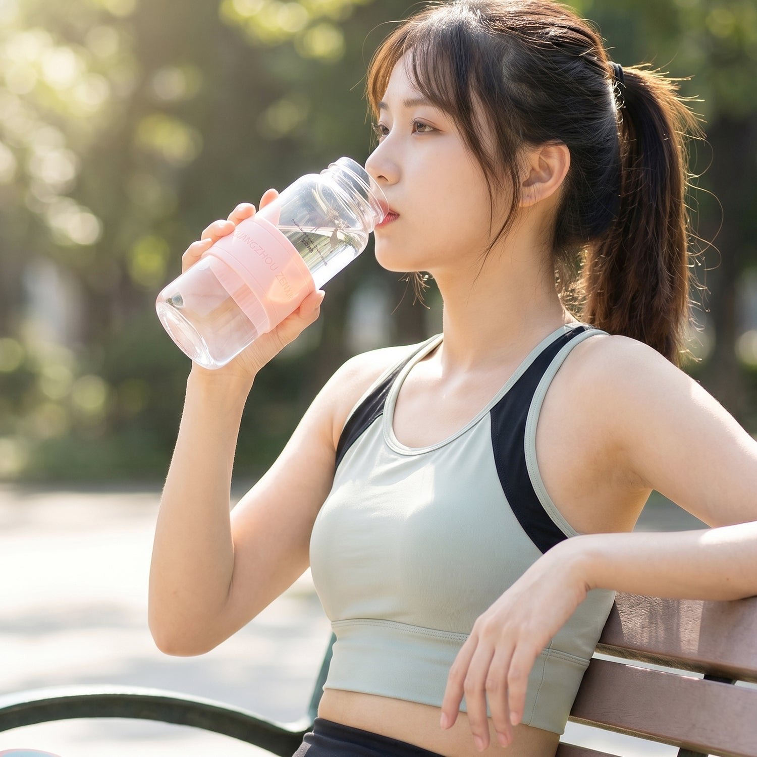 Portable Glass Water Bottle 230ml with Silicone Sleeve and Carry St... - Image 4