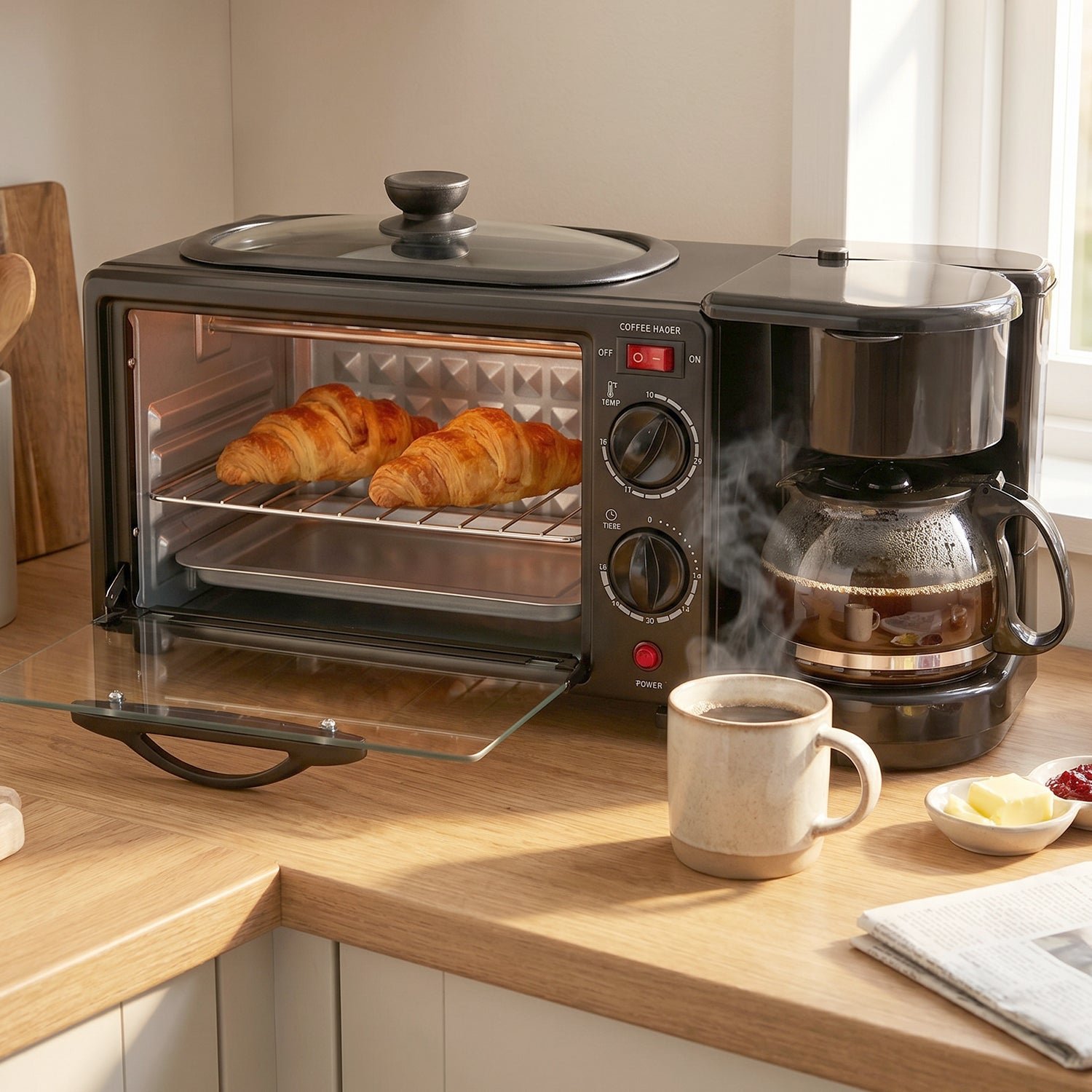 Suta 3 in 1 Breakfast Maker – Compact Kitchen Multi-Functional Appliance - Image 3
