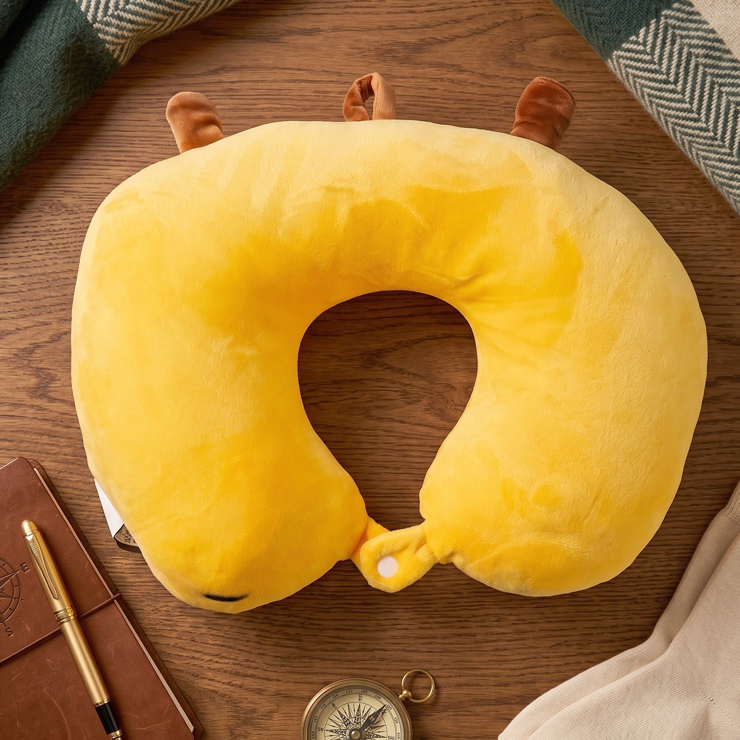 U-Shaped Travel Neck Pillow, Cute Capybara Soft Plush Pillow for Travel (1 Pc) - Image 4