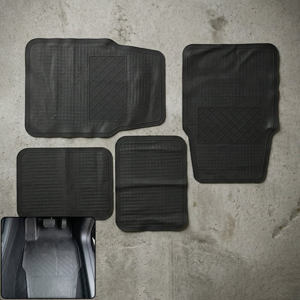 Heavy Duty Anti-Slip Rubber Car Foot Mat Set – Waterproof & Durable