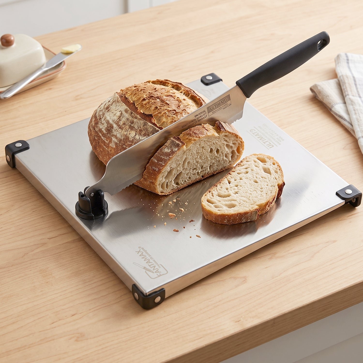 Stainless Steel 2 in 1 Cut and Chop Board with Knife and Sharpener... - Image 4
