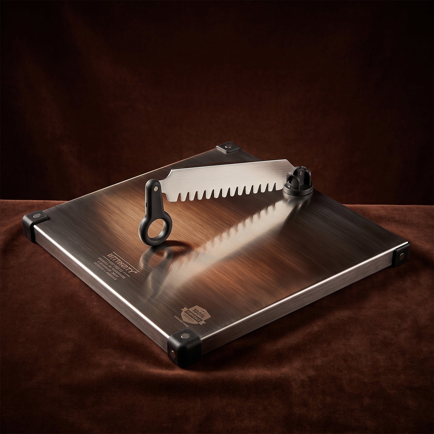 Stainless Steel 2 in 1 Cutting and Chopping Board with Knife for Ki... - Image 3