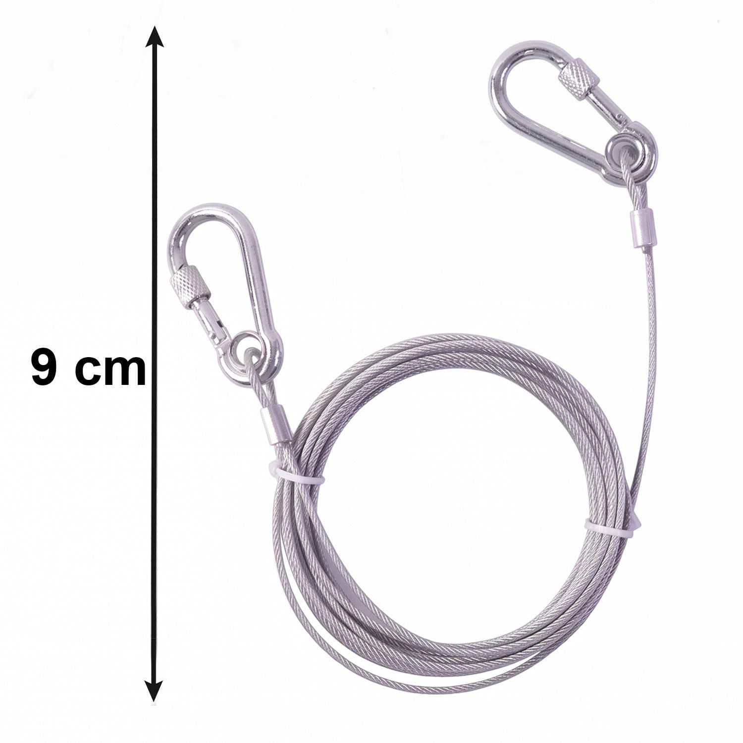 Heavy Duty Steel Clothesline – 5 Meter Wire Rope with Carabiner Hooks - Image 6