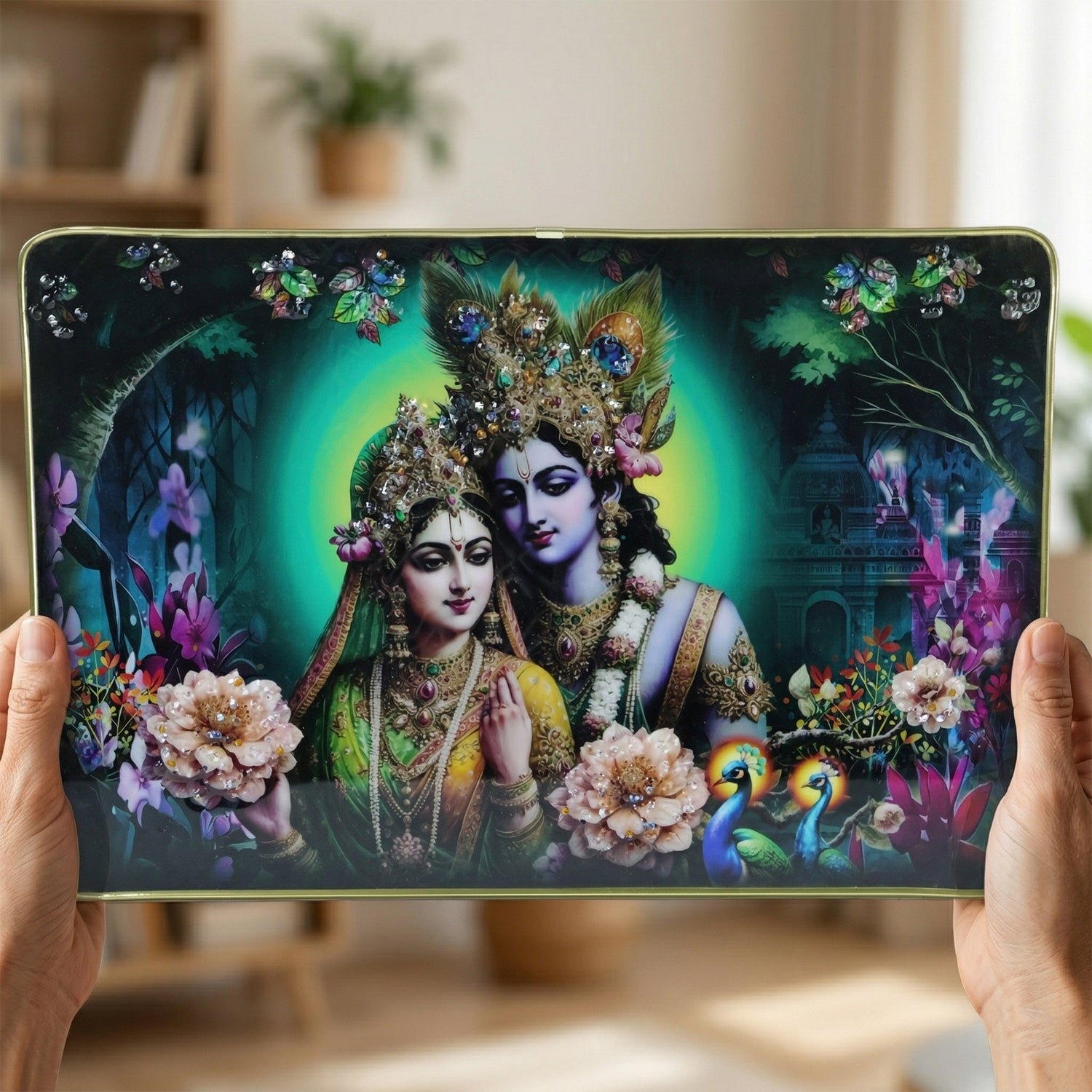 Radha Krishna Wall Frame – Elegant Spiritual Decor for Home - Image 3